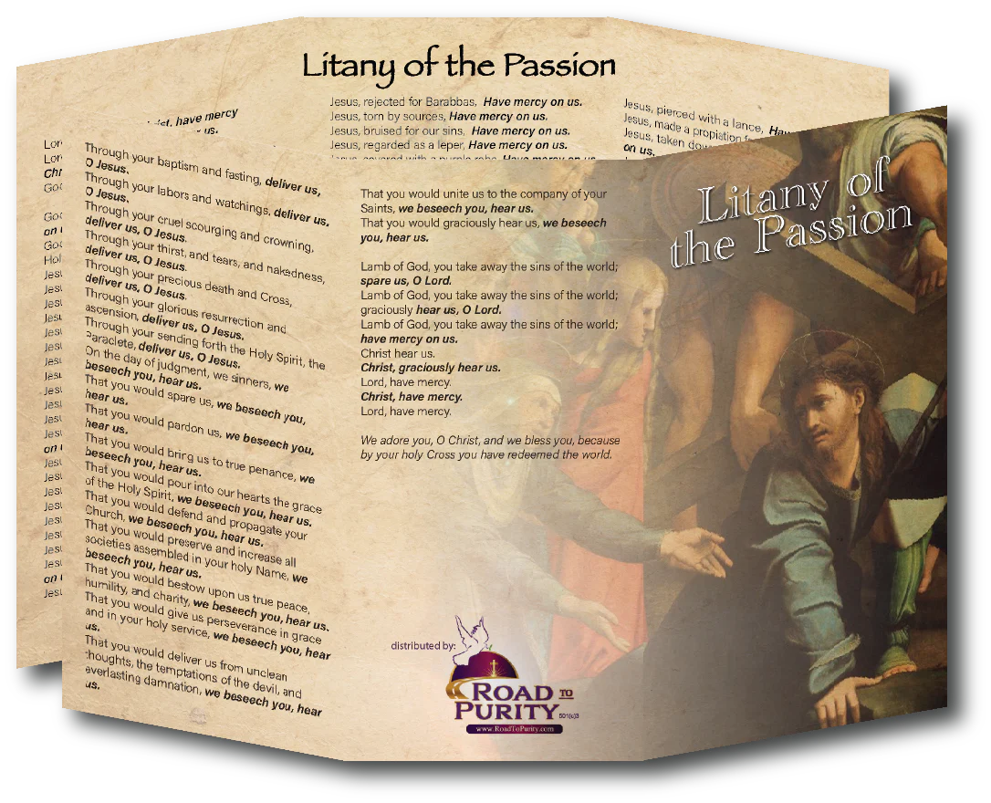 Litany of the Passion  - Prayer Card / 3" x 6" folded (c)