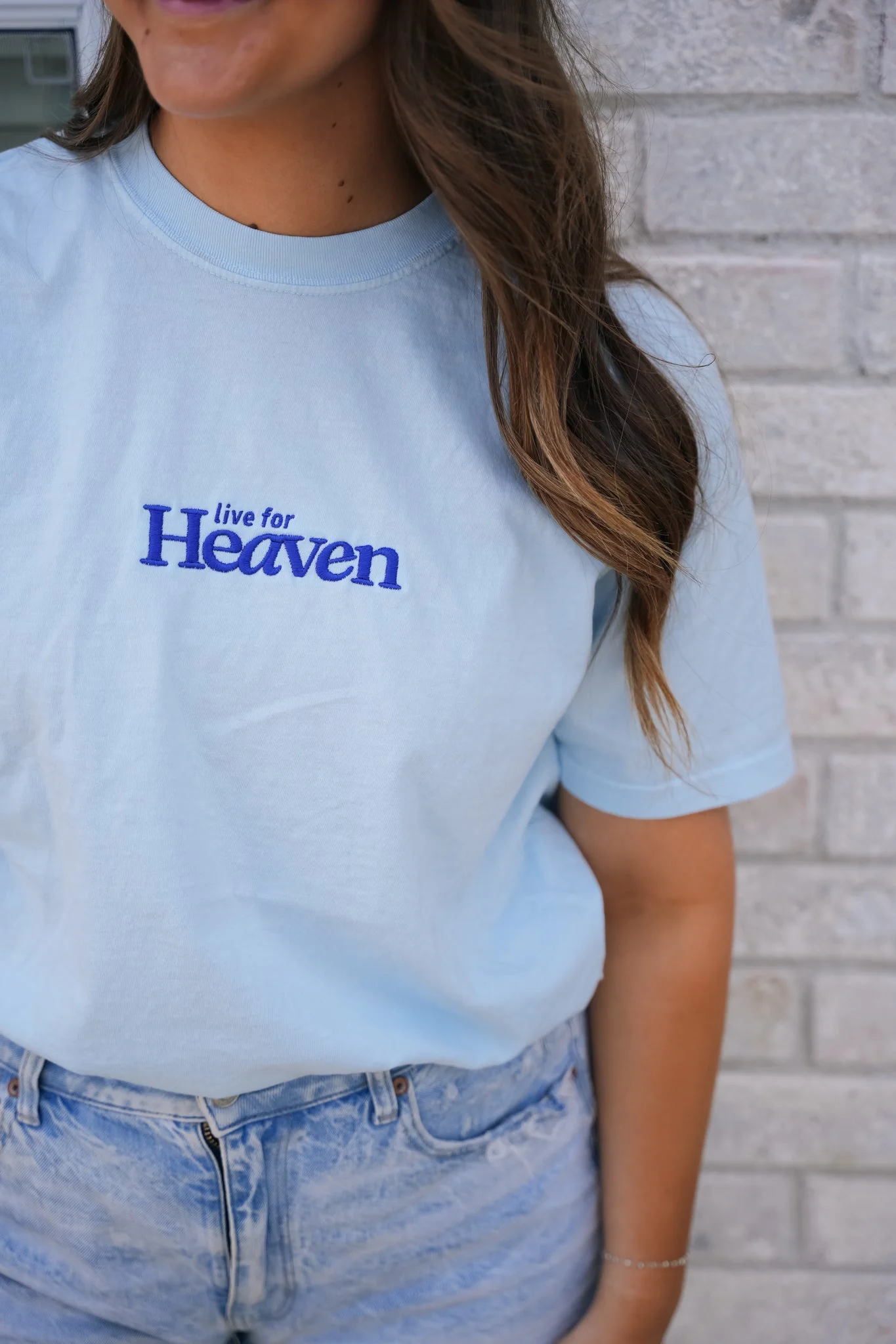 Live For Heaven Embroidered Tee - Image 4