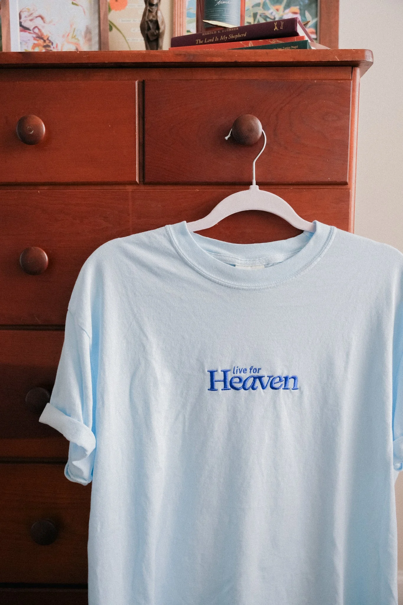 Live For Heaven Embroidered Tee - Image 5