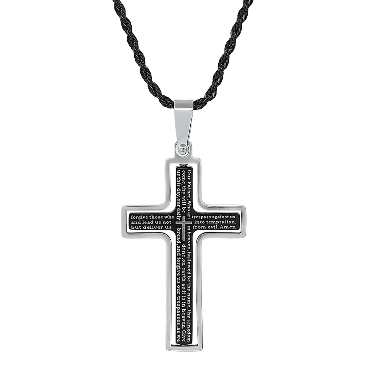 Lords Prayer Spinner Cross Pendant - Image 14