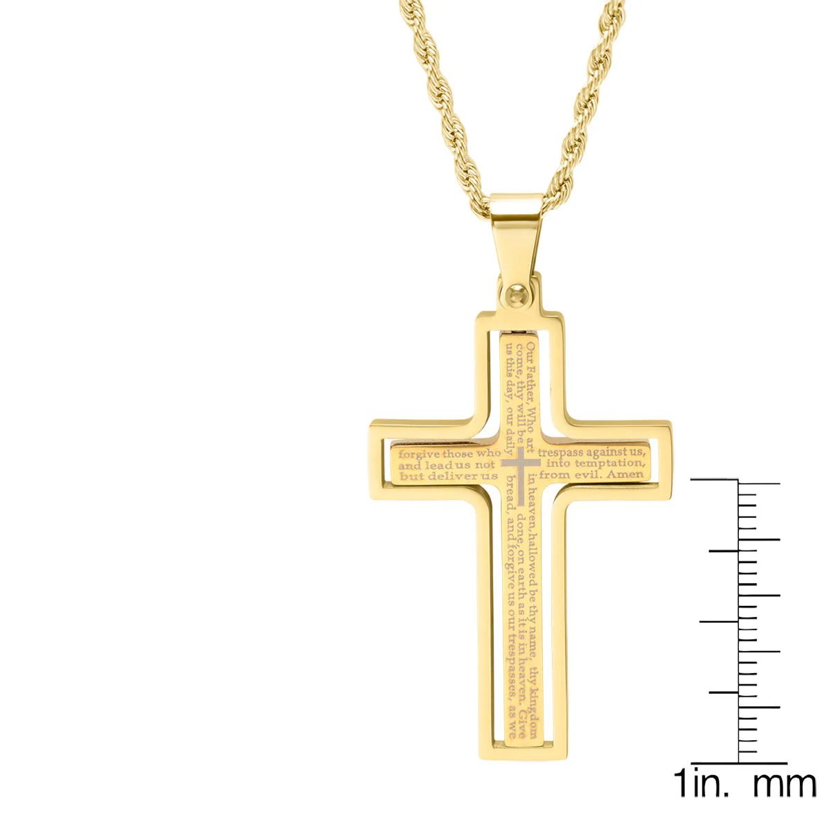 Lords Prayer Spinner Cross Pendant - Image 6