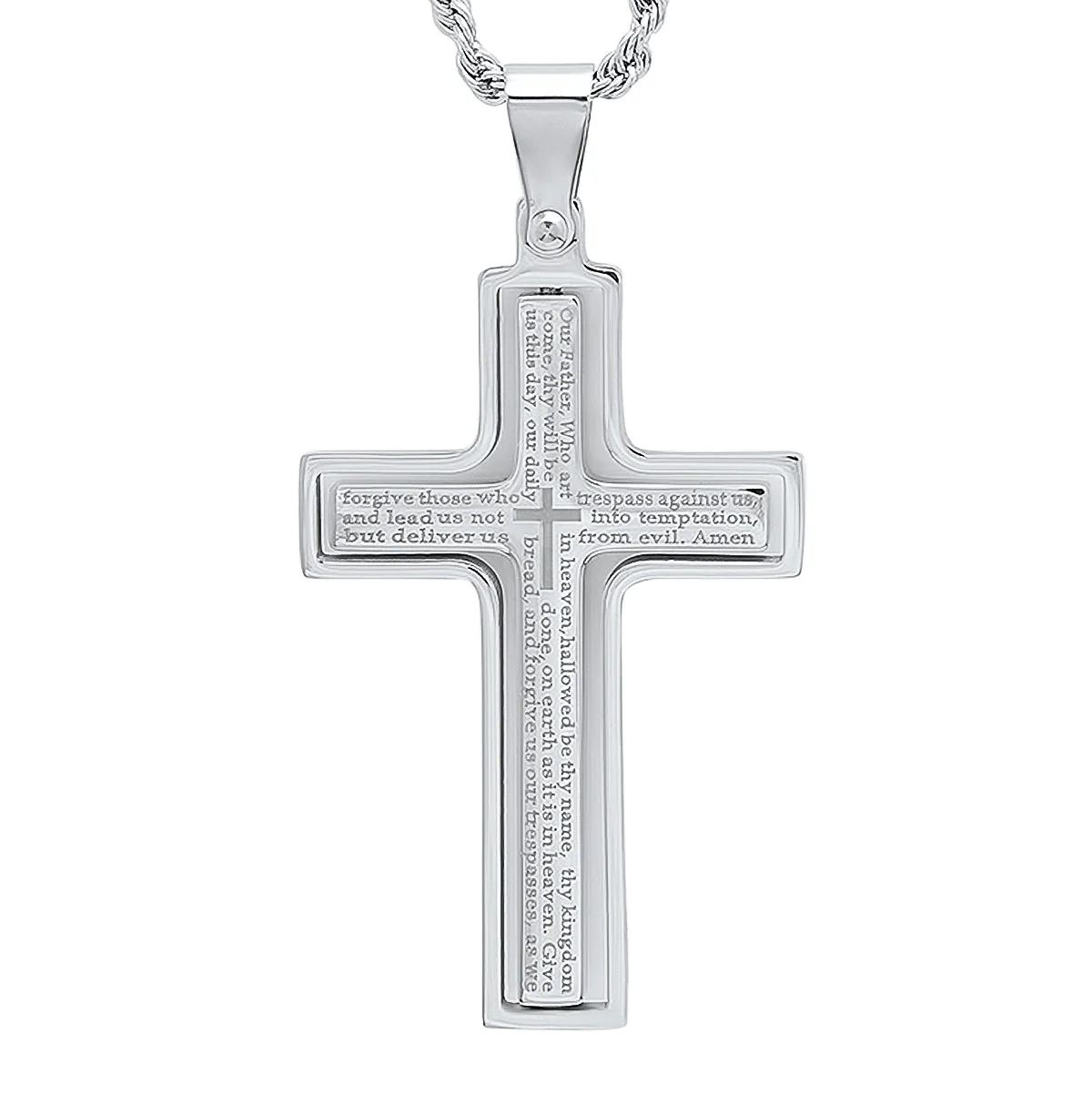 Lords Prayer Spinner Cross Pendant - Image 7