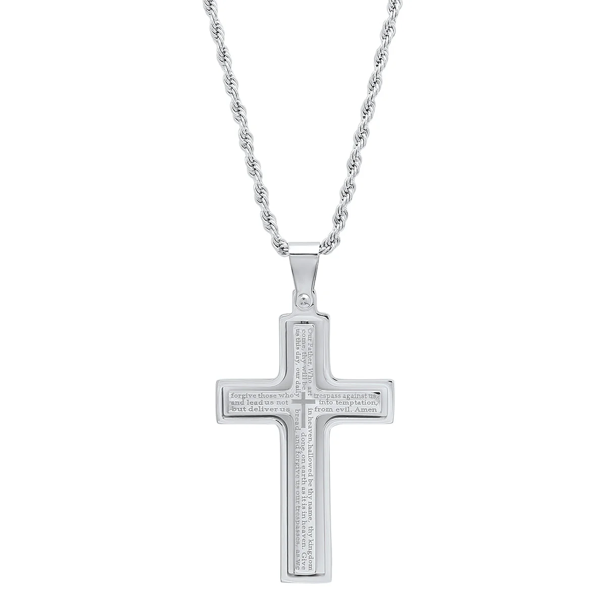 Lords Prayer Spinner Cross Pendant - Image 8