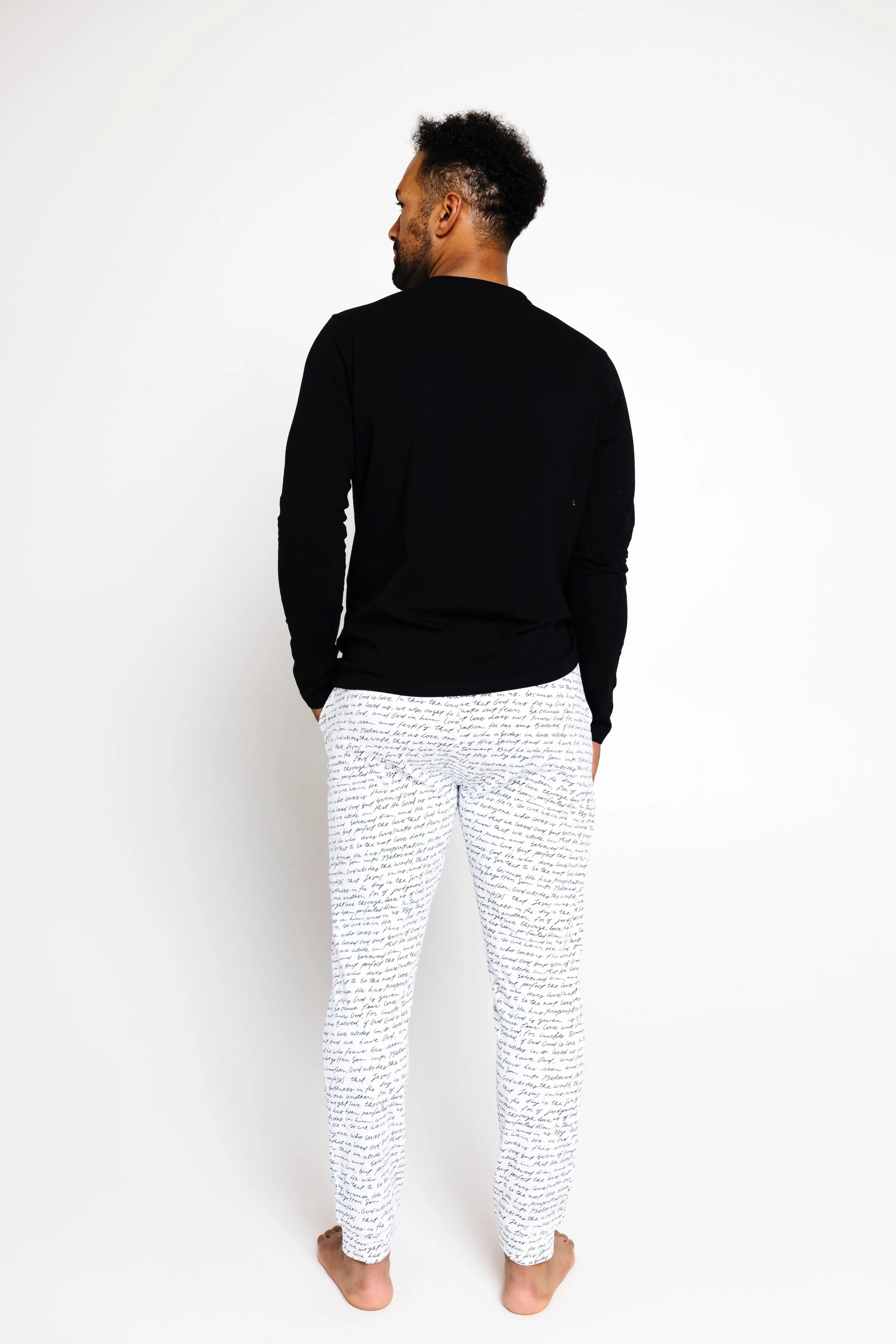 Love One Another Mens PJ Set Cotton - Image 5