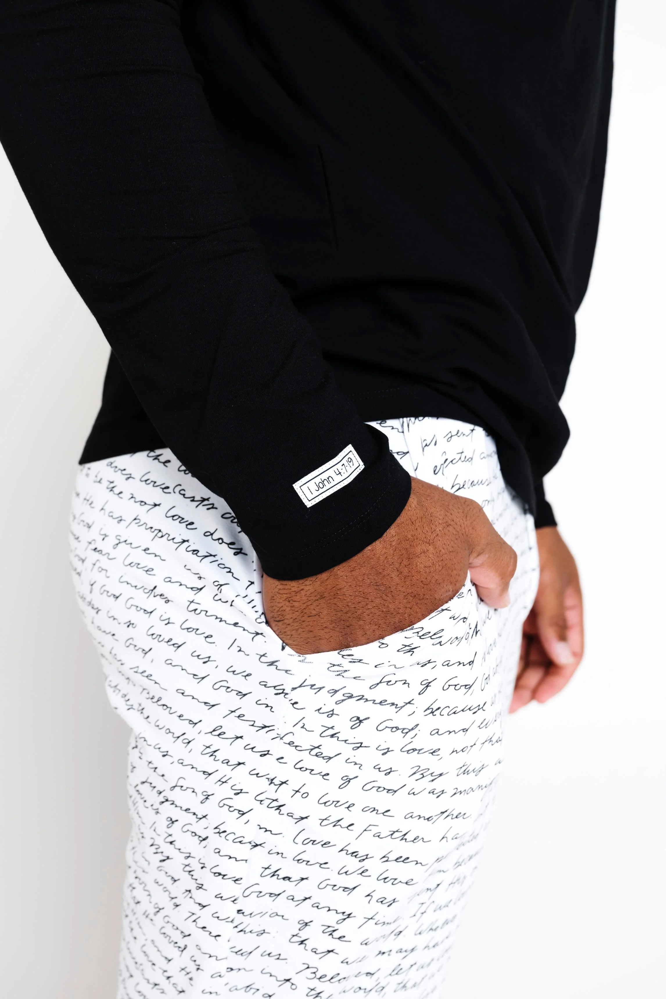 Love One Another Mens PJ Set Cotton - Image 7