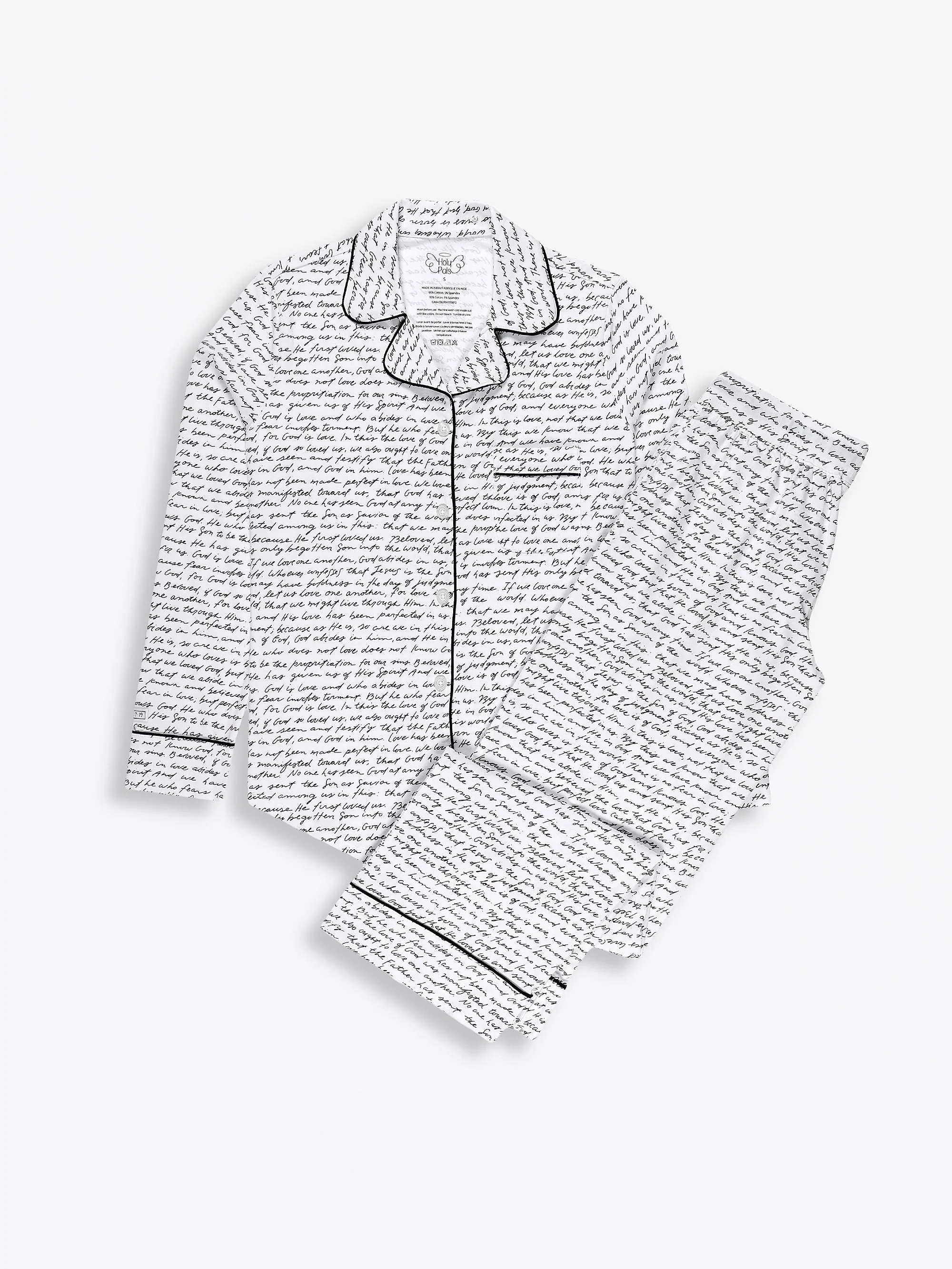 Love One Another Womens PJ Notch Collar Set Cotton - Image 2