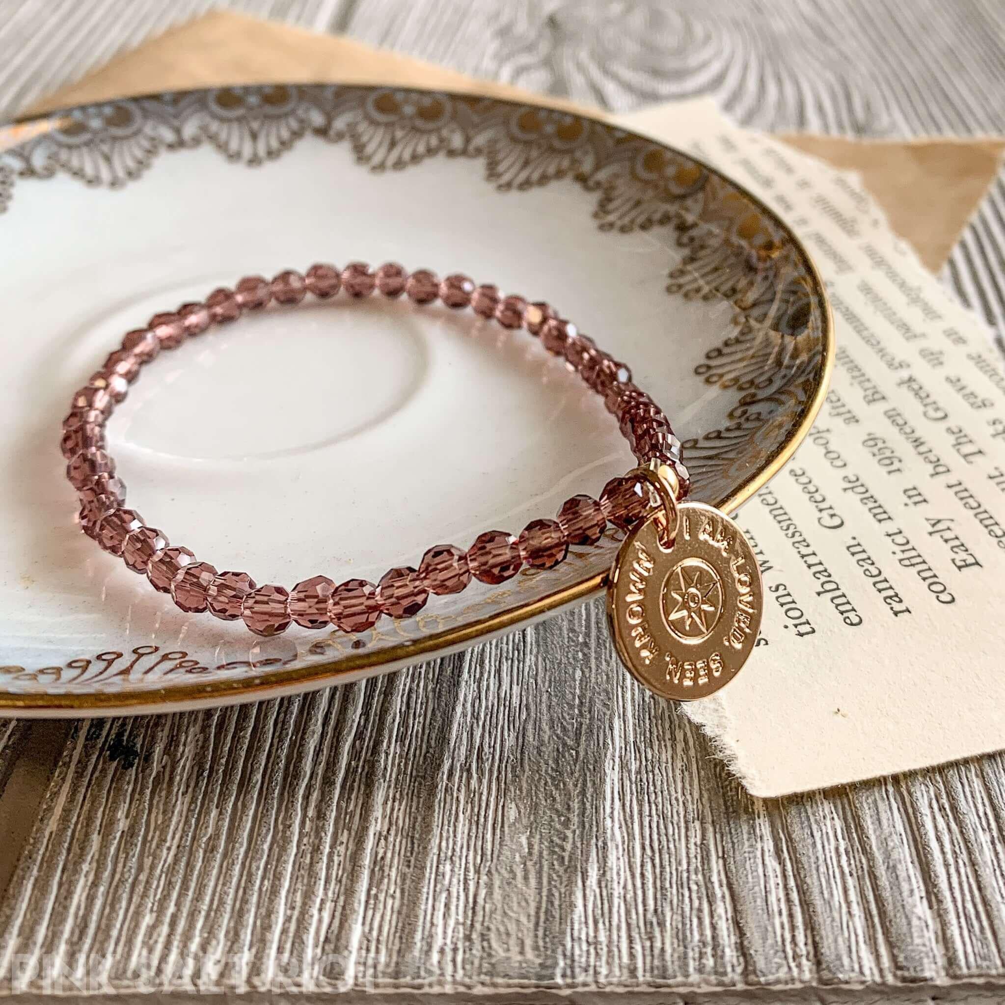 Loved Seen Known Purple Bicone Bracelet - Image 4