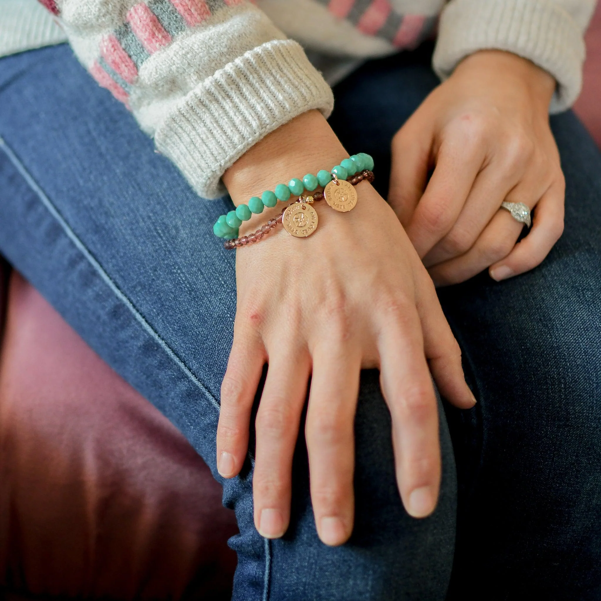 Loved Seen Known Purple Bicone Bracelet - Image 5