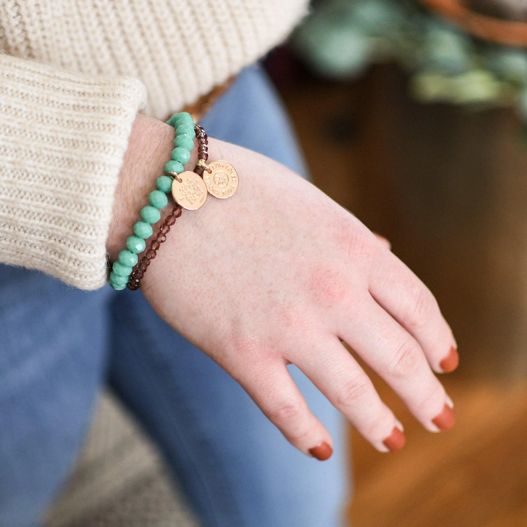 Loved Seen Known Purple Bicone Bracelet - Image 6