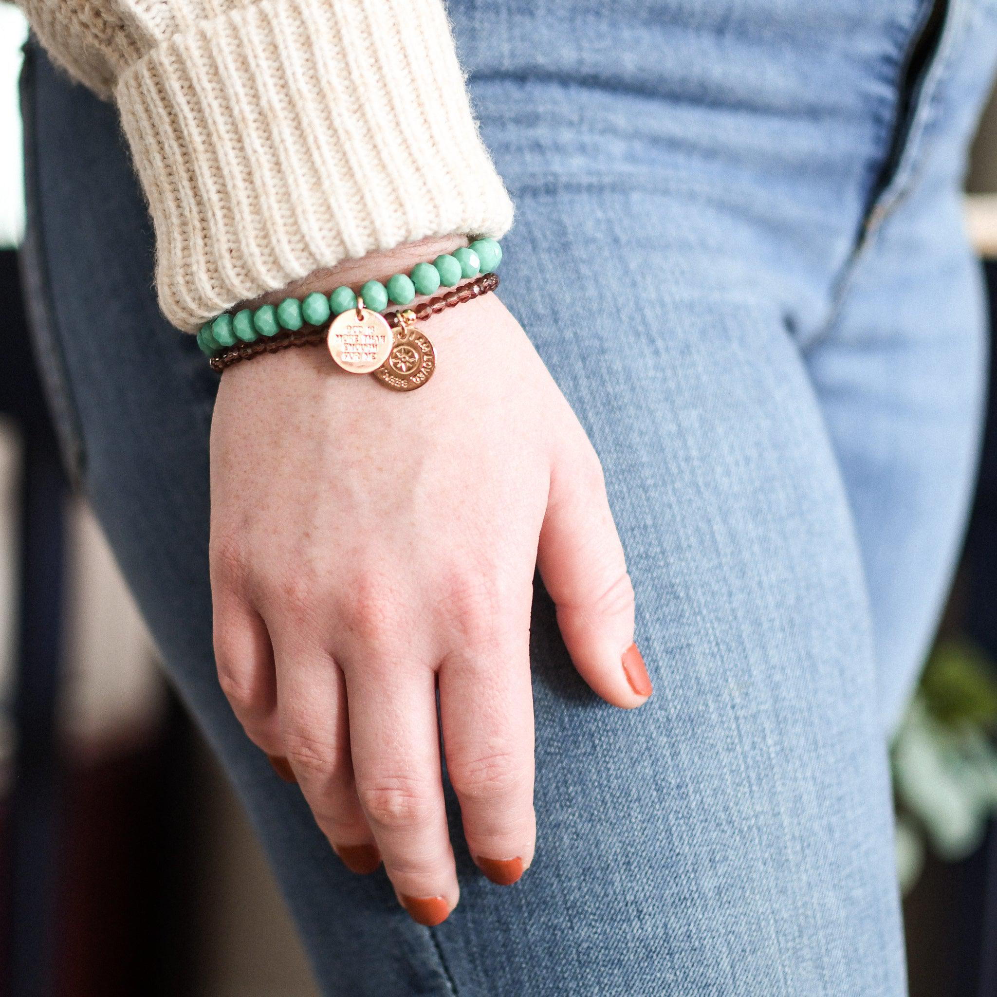 Loved, Seen & Known Teal Glass Bracelet - Image 8