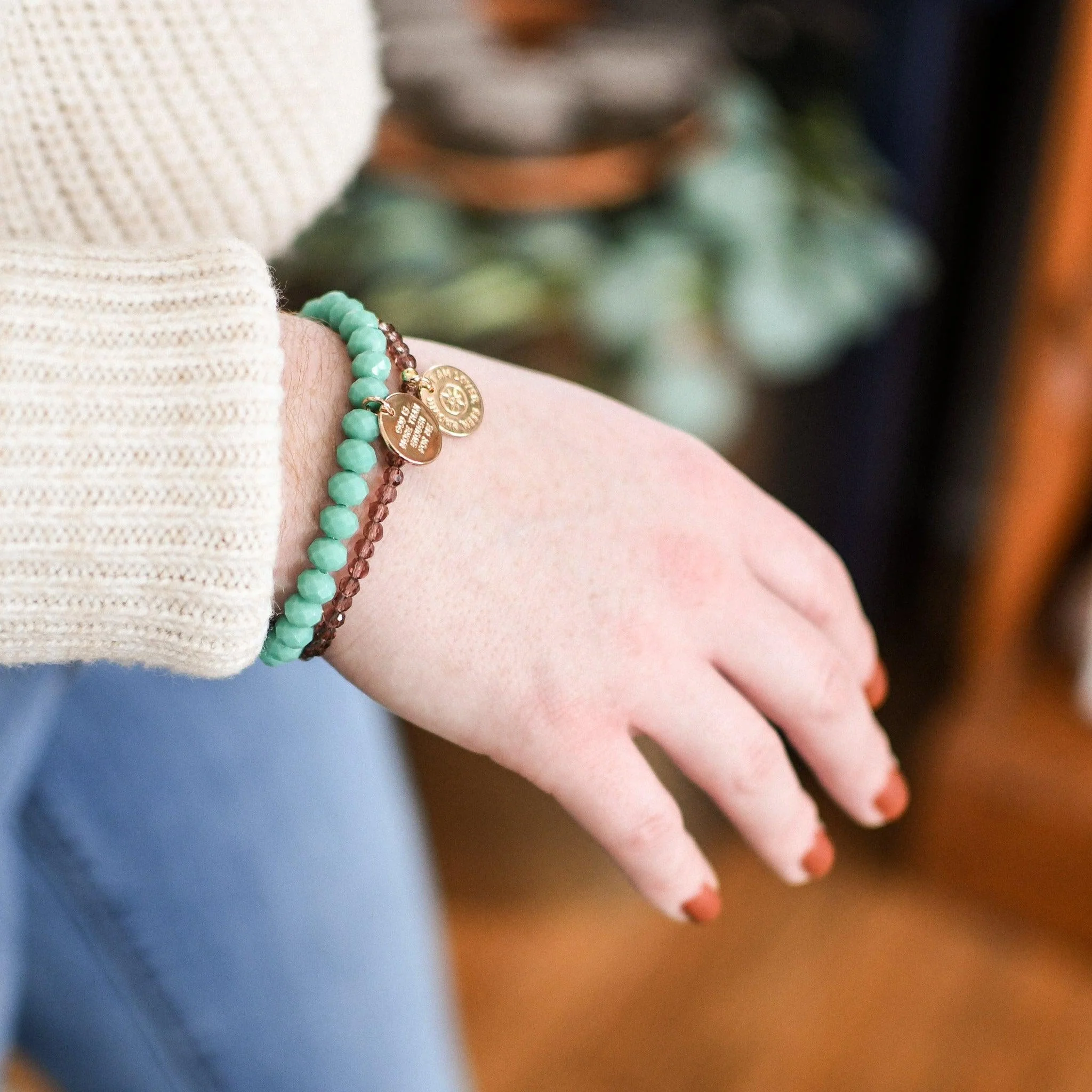 Loved, Seen & Known Teal Glass Bracelet - Image 9