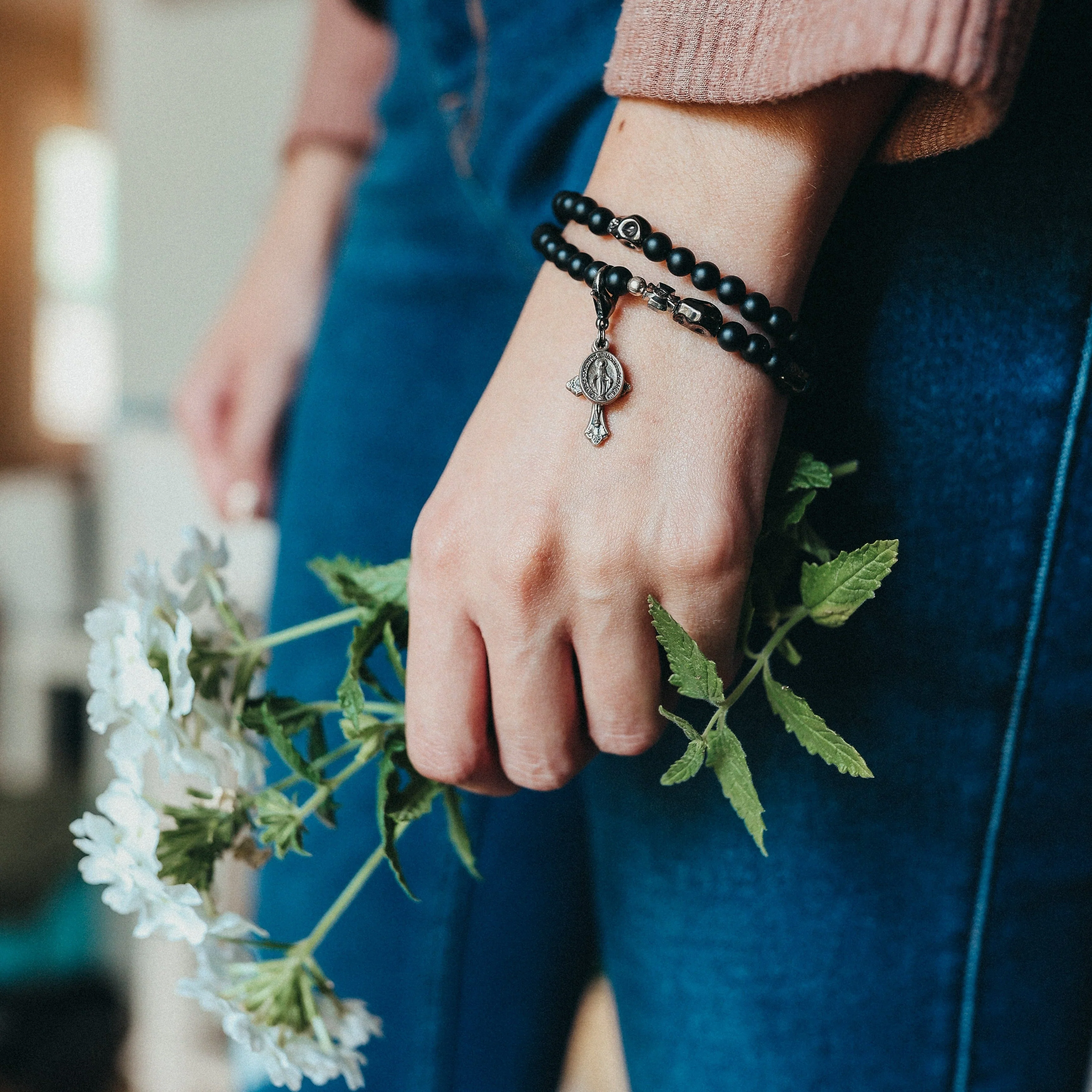 Memento Mori | Stretch and Wrap Rosary Bracelet - Image 3