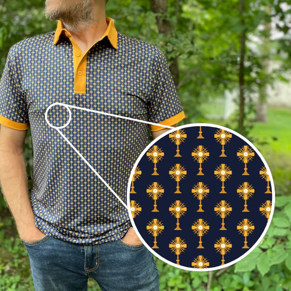 Monstrance Catholic Men's Performance Polo - Image 2
