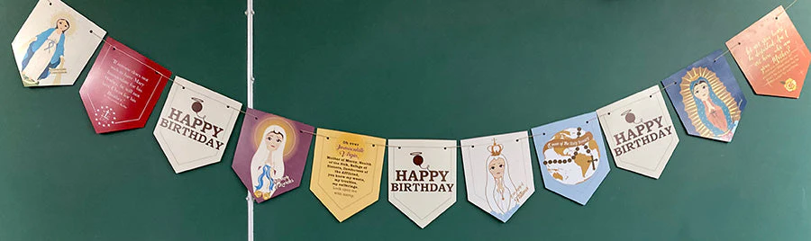 Mother Mary Happy Birthday Pennant Banner - Image 3