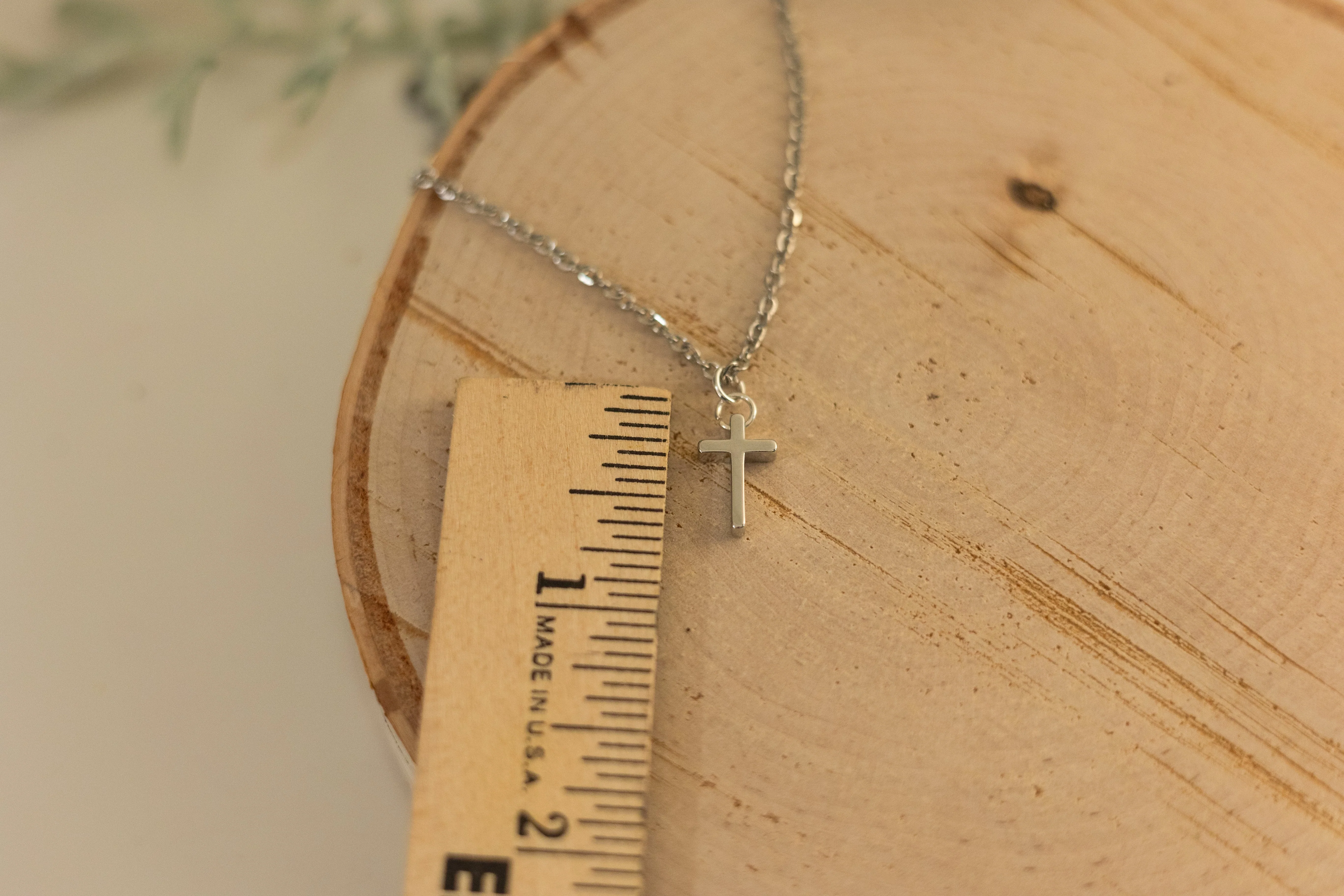 Necklace - Dainty Cross - Silver - Image 2