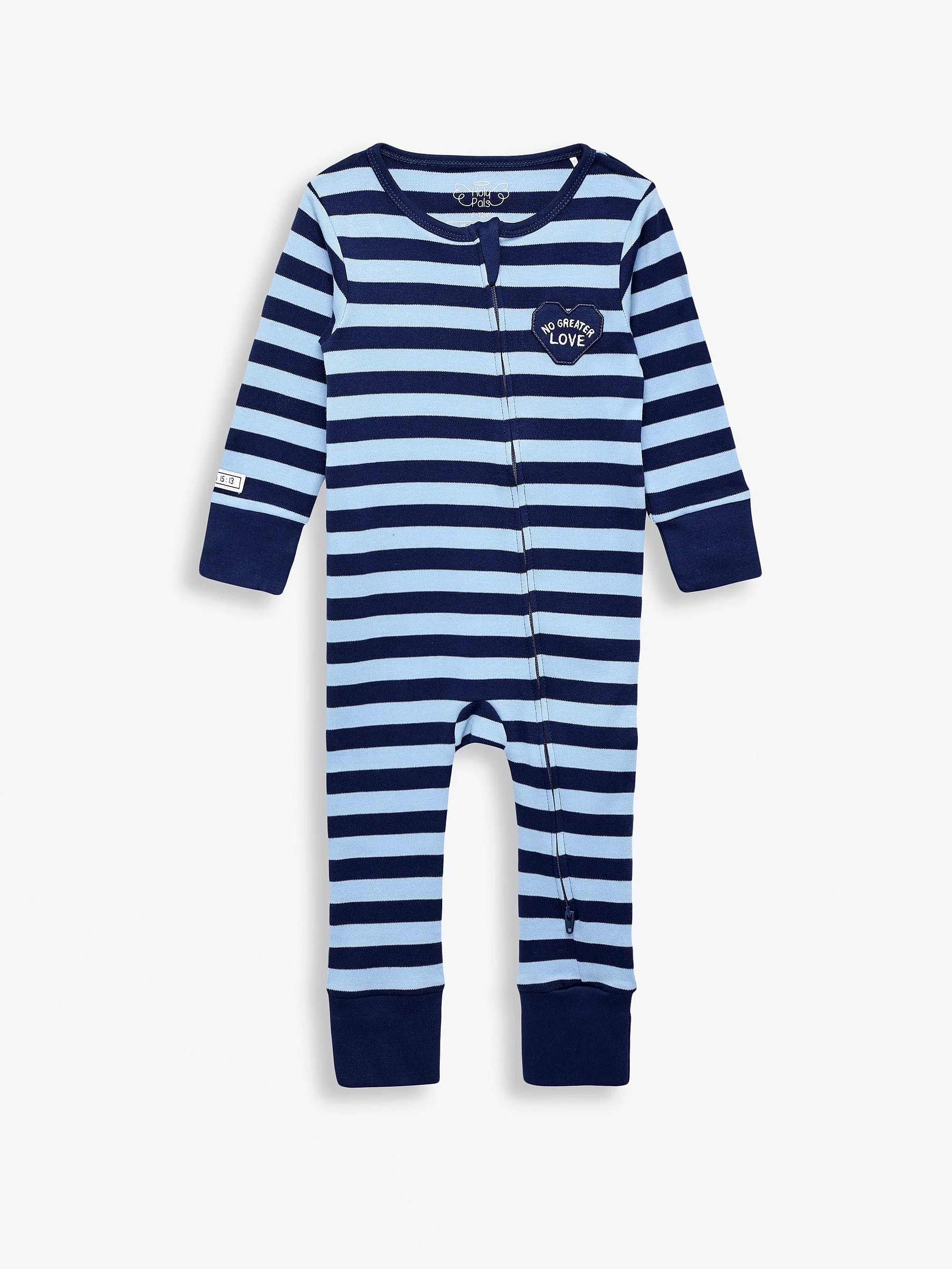 No Greater Love Blue Footless Onesie Cotton - Image 2