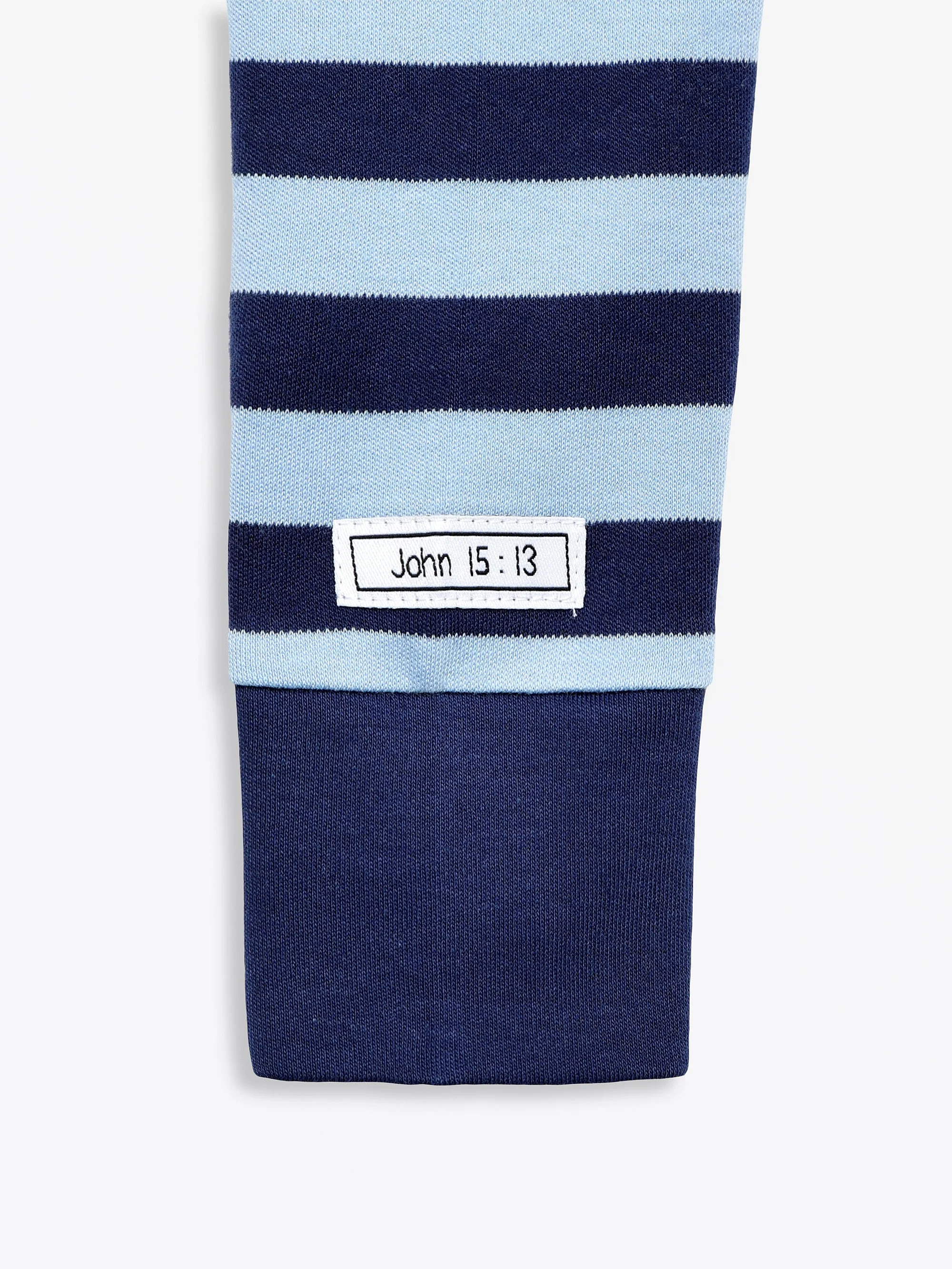 No Greater Love Blue Footless Onesie Cotton - Image 3