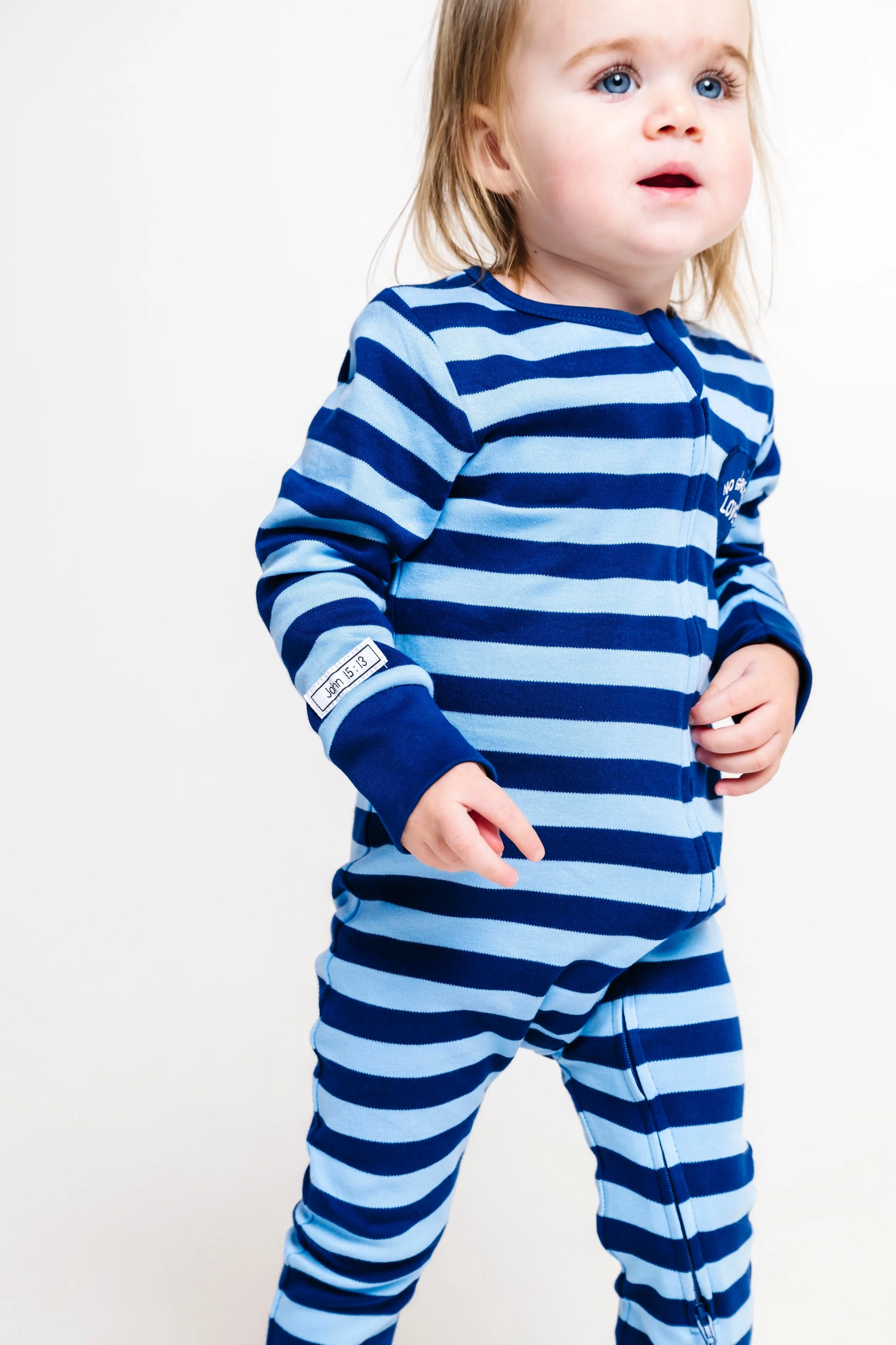 No Greater Love Blue Footless Onesie Cotton - Image 5
