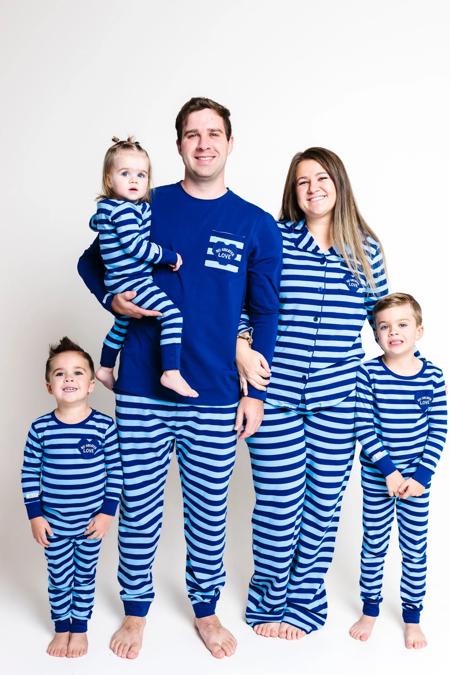 No Greater Love Blue Mens PJ Set Cotton - Image 7