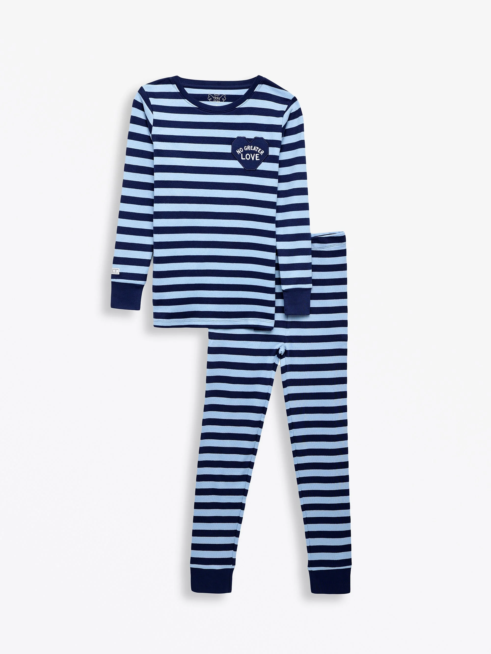 No Greater Love Blue PJ Long Sleeve Set Cotton - Image 2