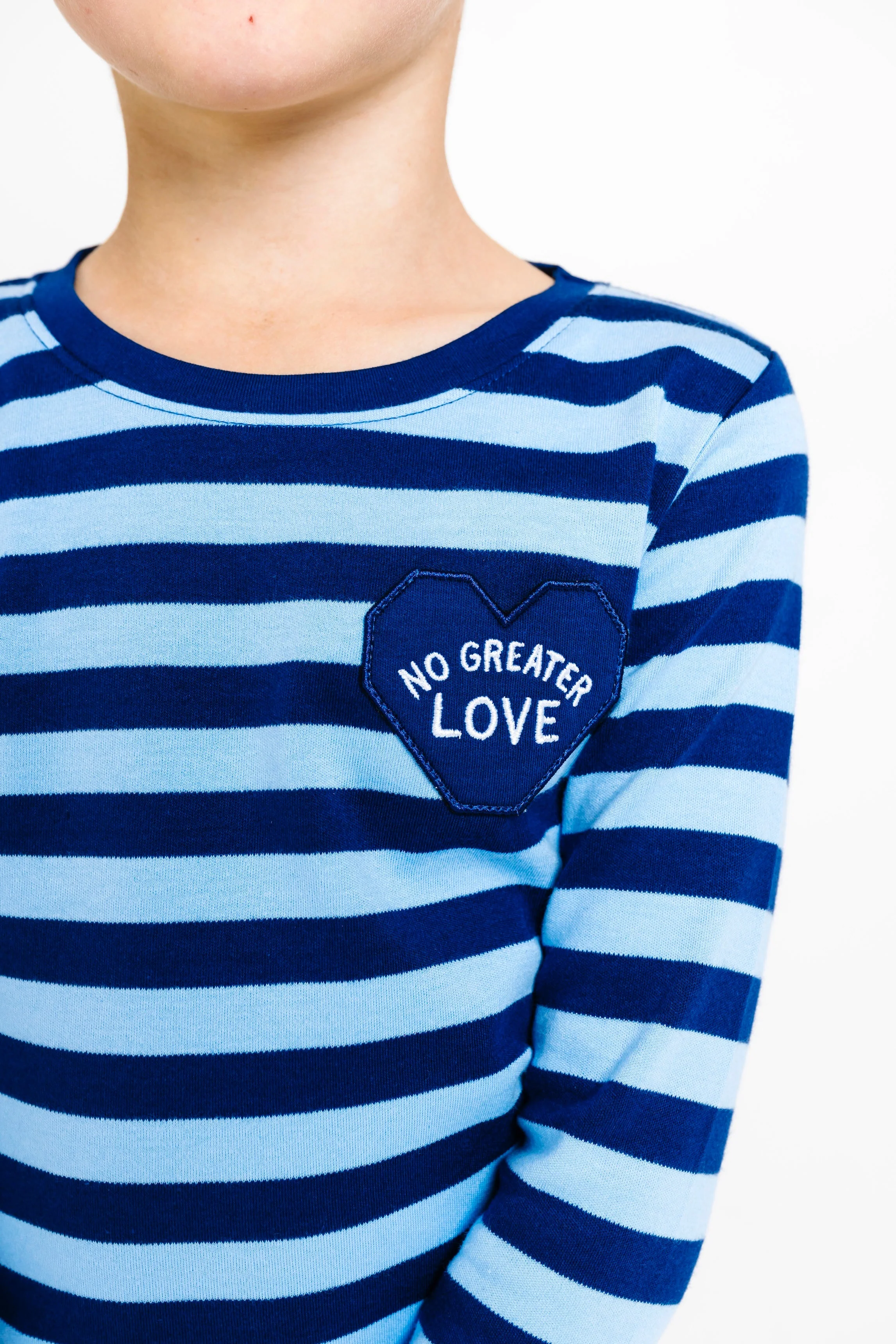 No Greater Love Blue PJ Long Sleeve Set Cotton - Image 5