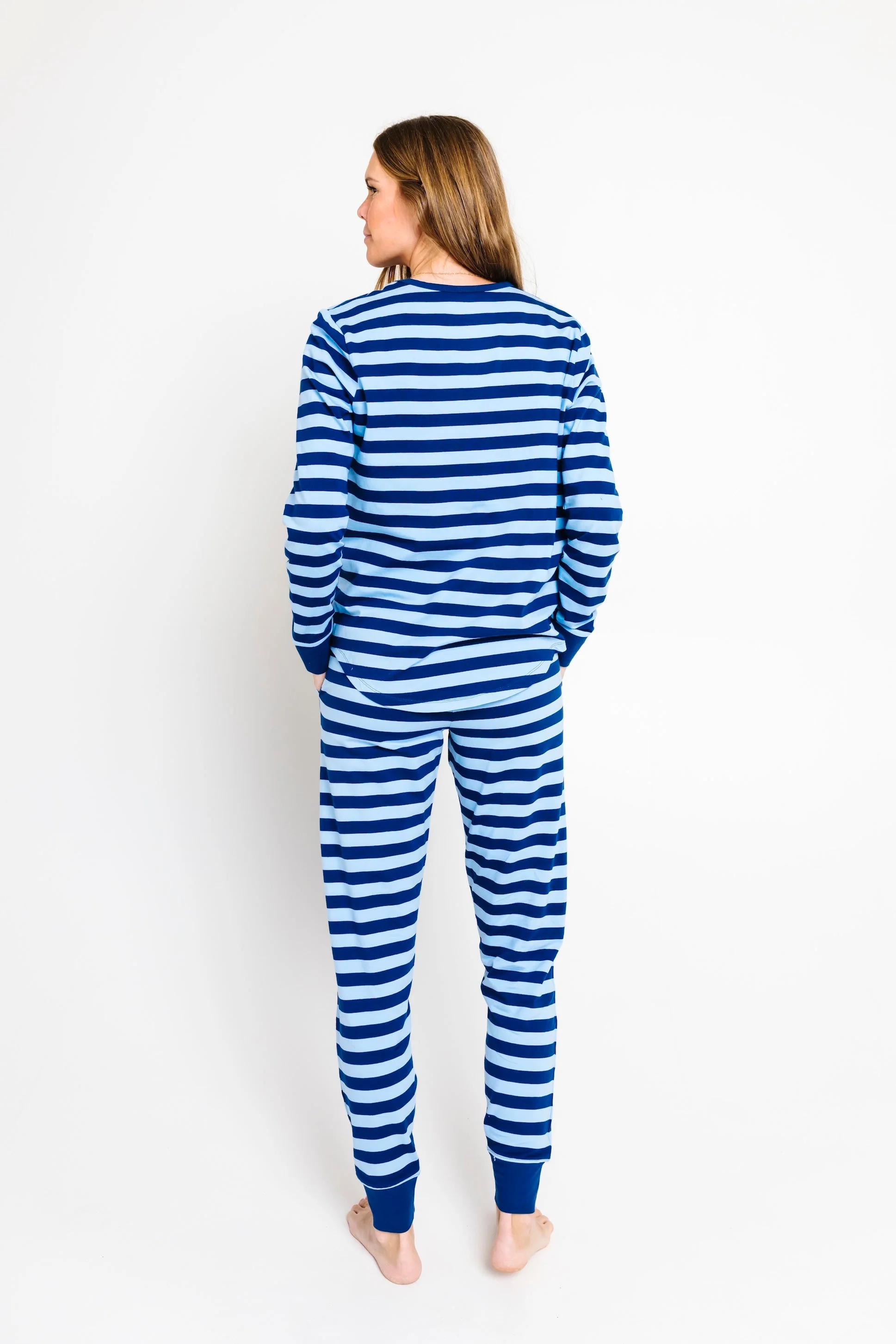 No Greater Love Blue Womens PJ Jogger Set Cotton - Image 5