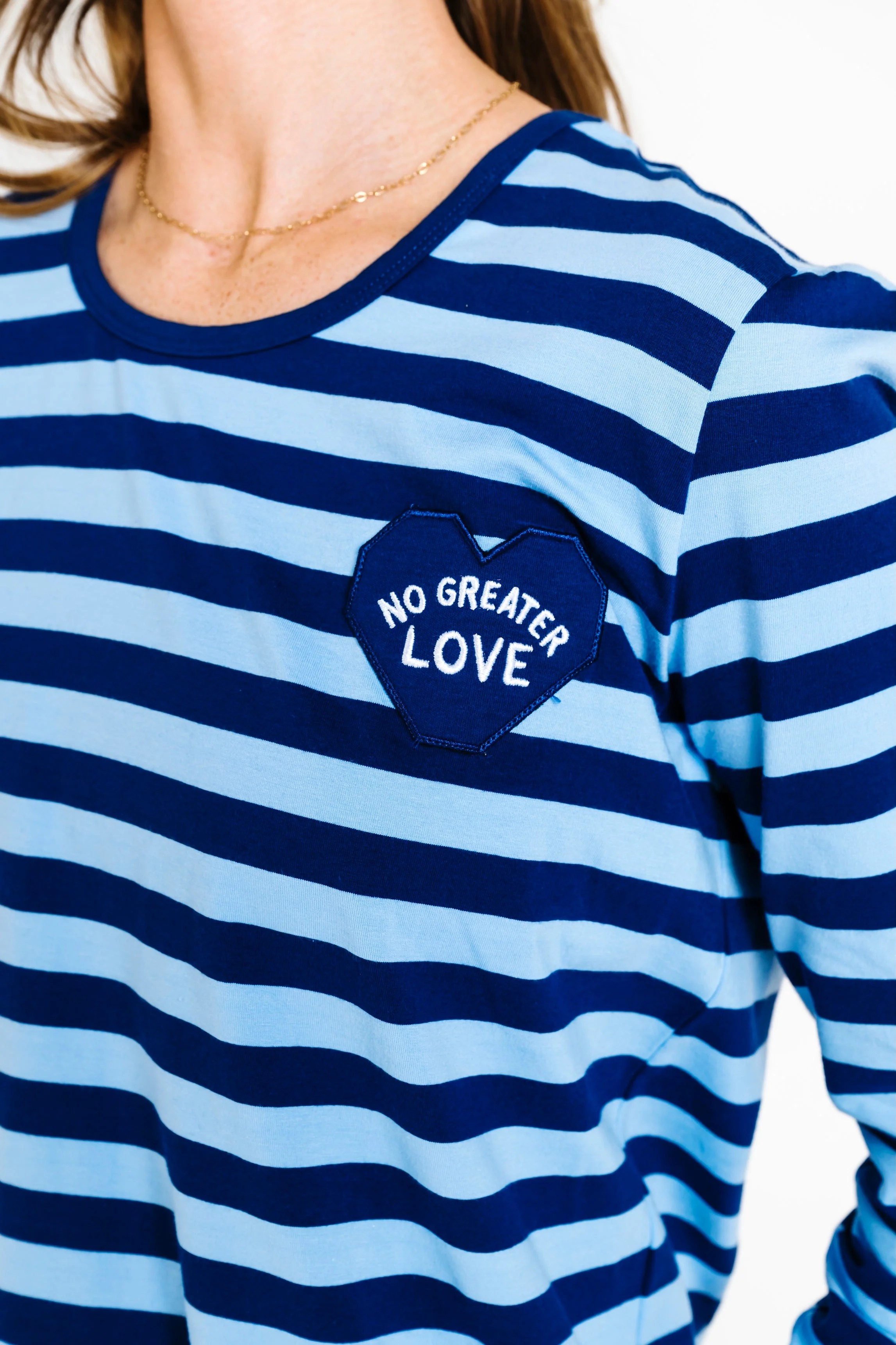 No Greater Love Blue Womens PJ Jogger Set Cotton - Image 7