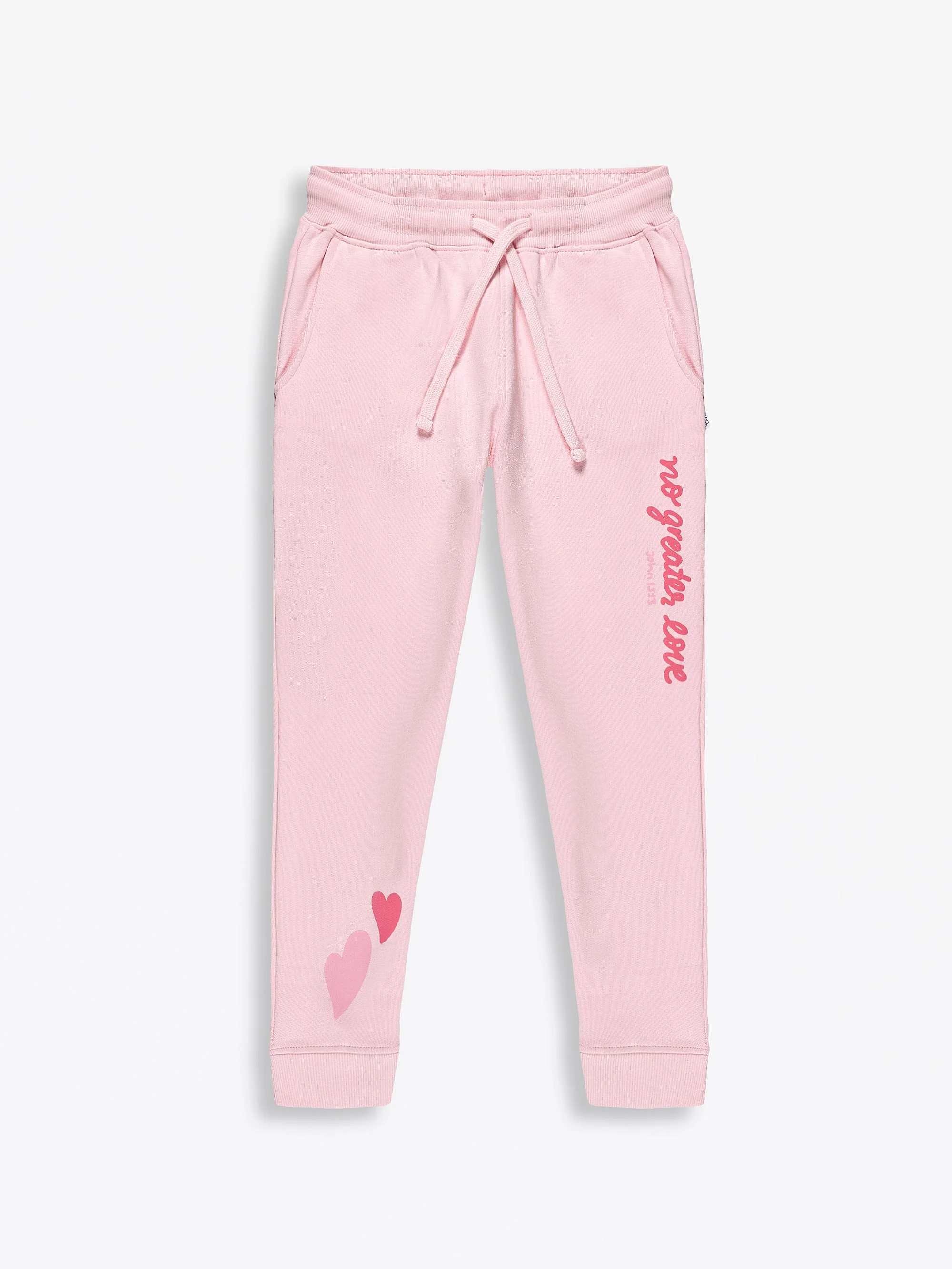 No Greater Love Pink Cotton Fleece Jogger - Image 2