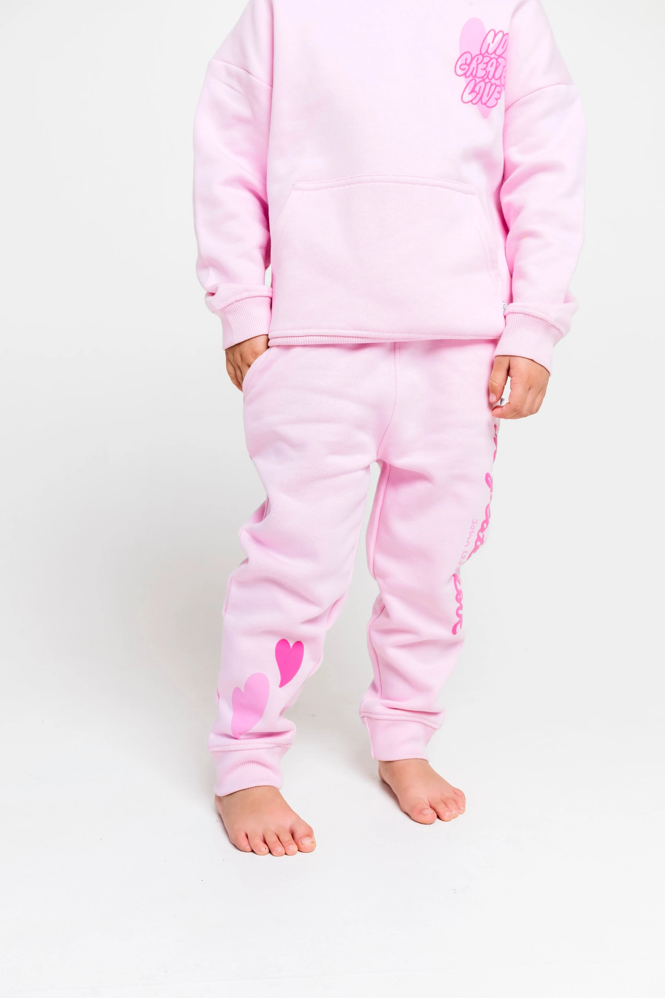 No Greater Love Pink Cotton Fleece Jogger - Image 5