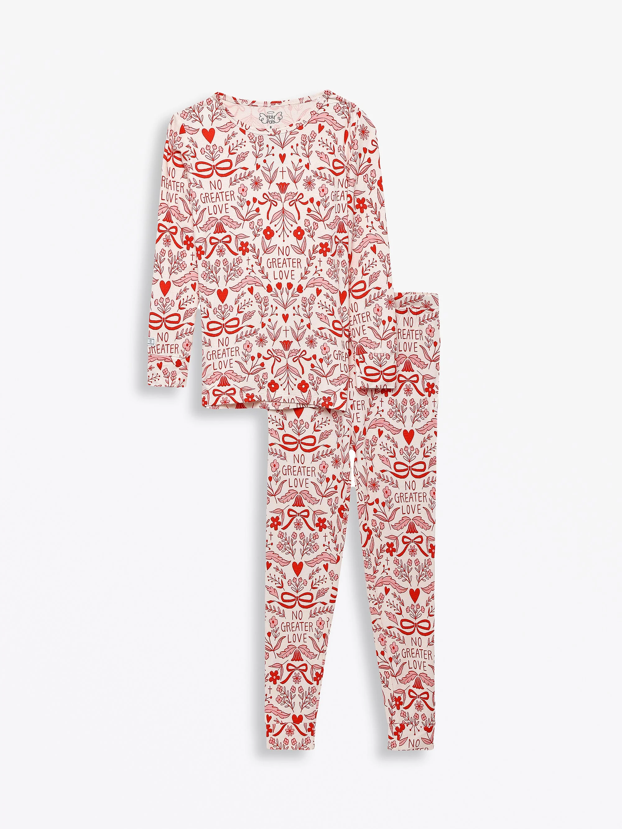 No Greater Love Pink PJ Long Sleeve Set Cotton - Image 2
