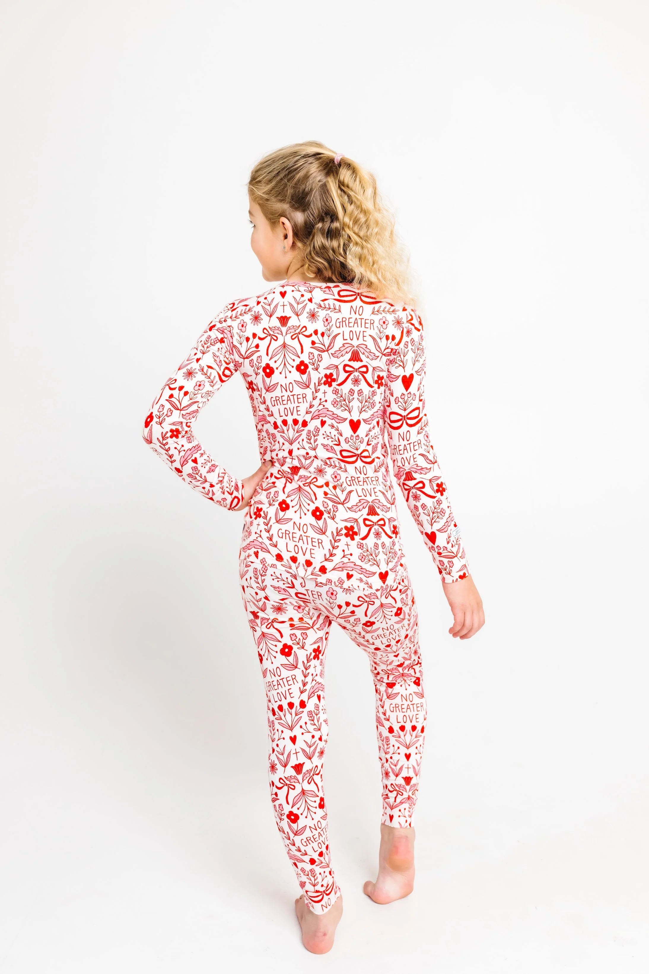 No Greater Love Pink PJ Long Sleeve Set Cotton - Image 3