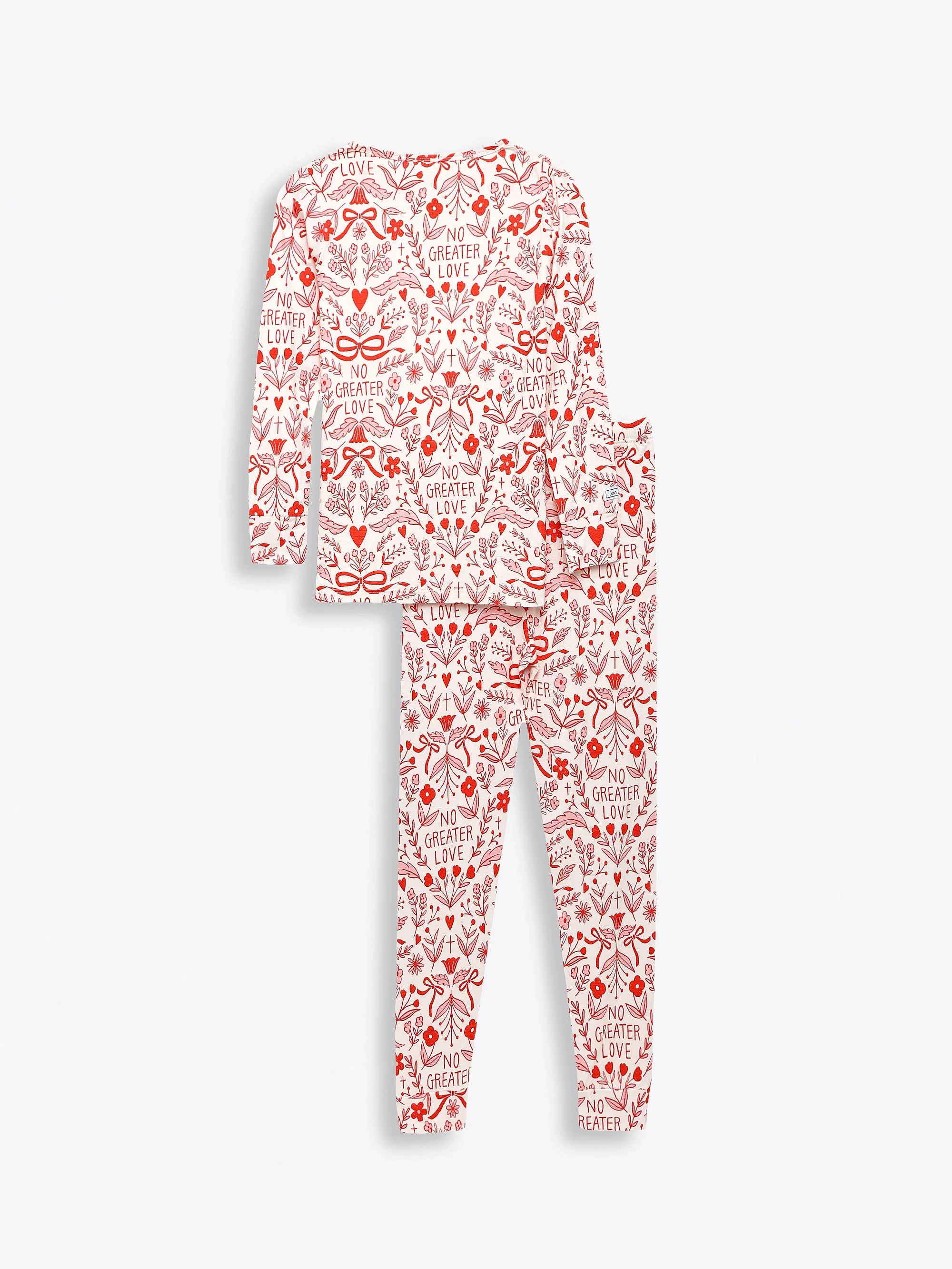 No Greater Love Pink PJ Long Sleeve Set Cotton - Image 4