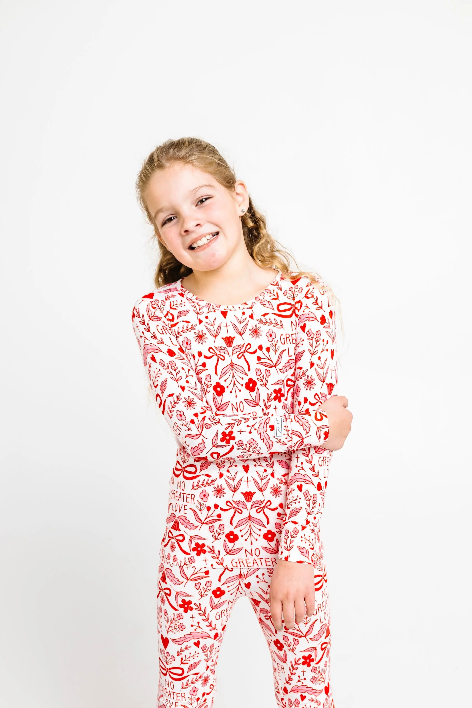 No Greater Love Pink PJ Long Sleeve Set Cotton - Image 5