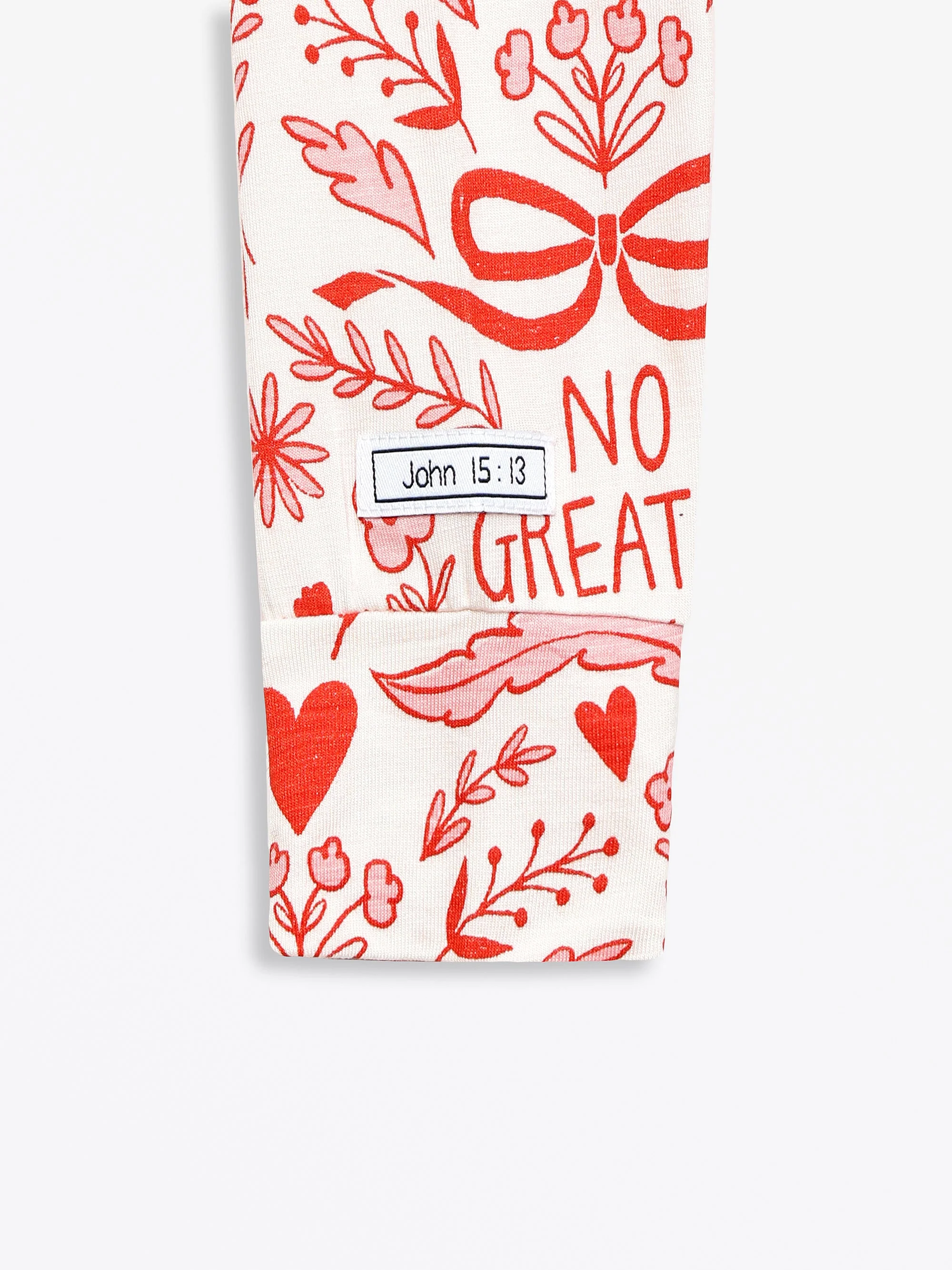 No Greater Love Pink PJ Long Sleeve Set Cotton - Image 6