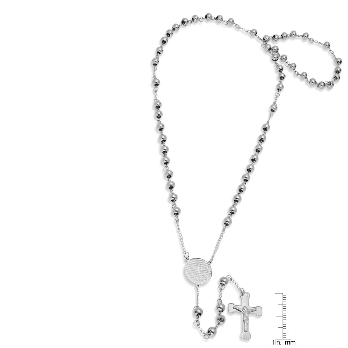 Our Father Prayer Rosary Necklace - Image 5