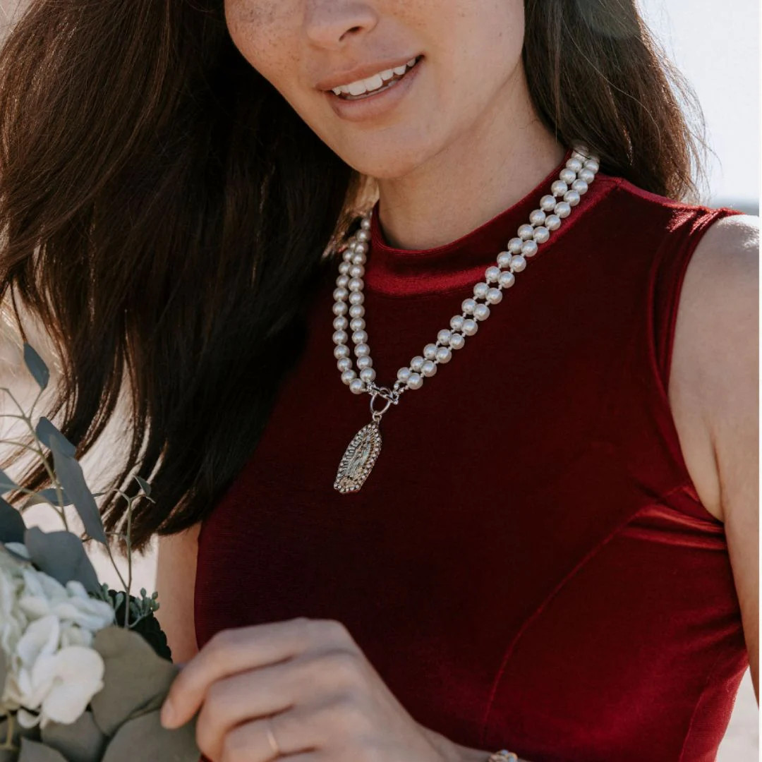 Our Lady of Guadalupe Pearl Necklace - Image 3