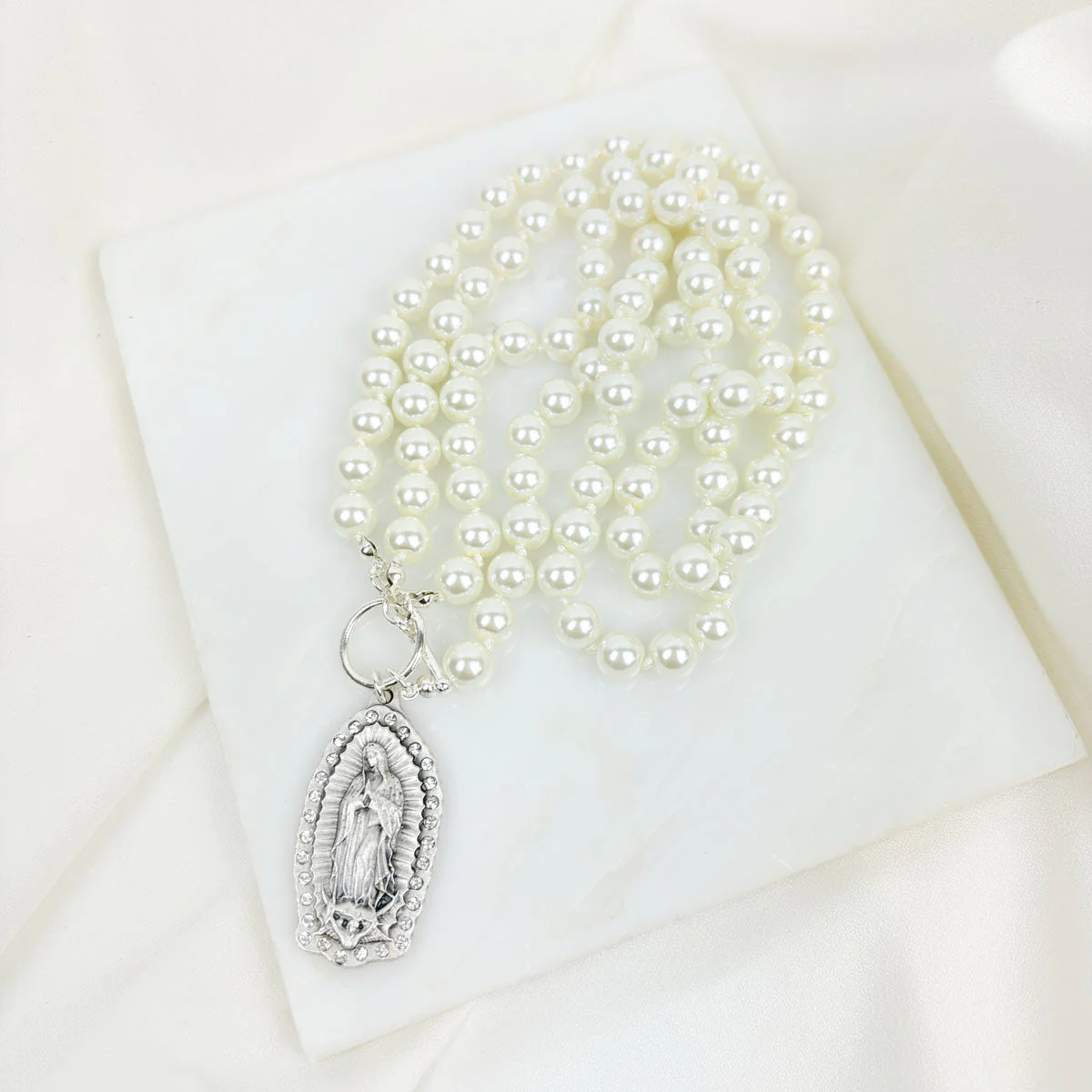 Our Lady of Guadalupe Pearl Necklace - Image 4