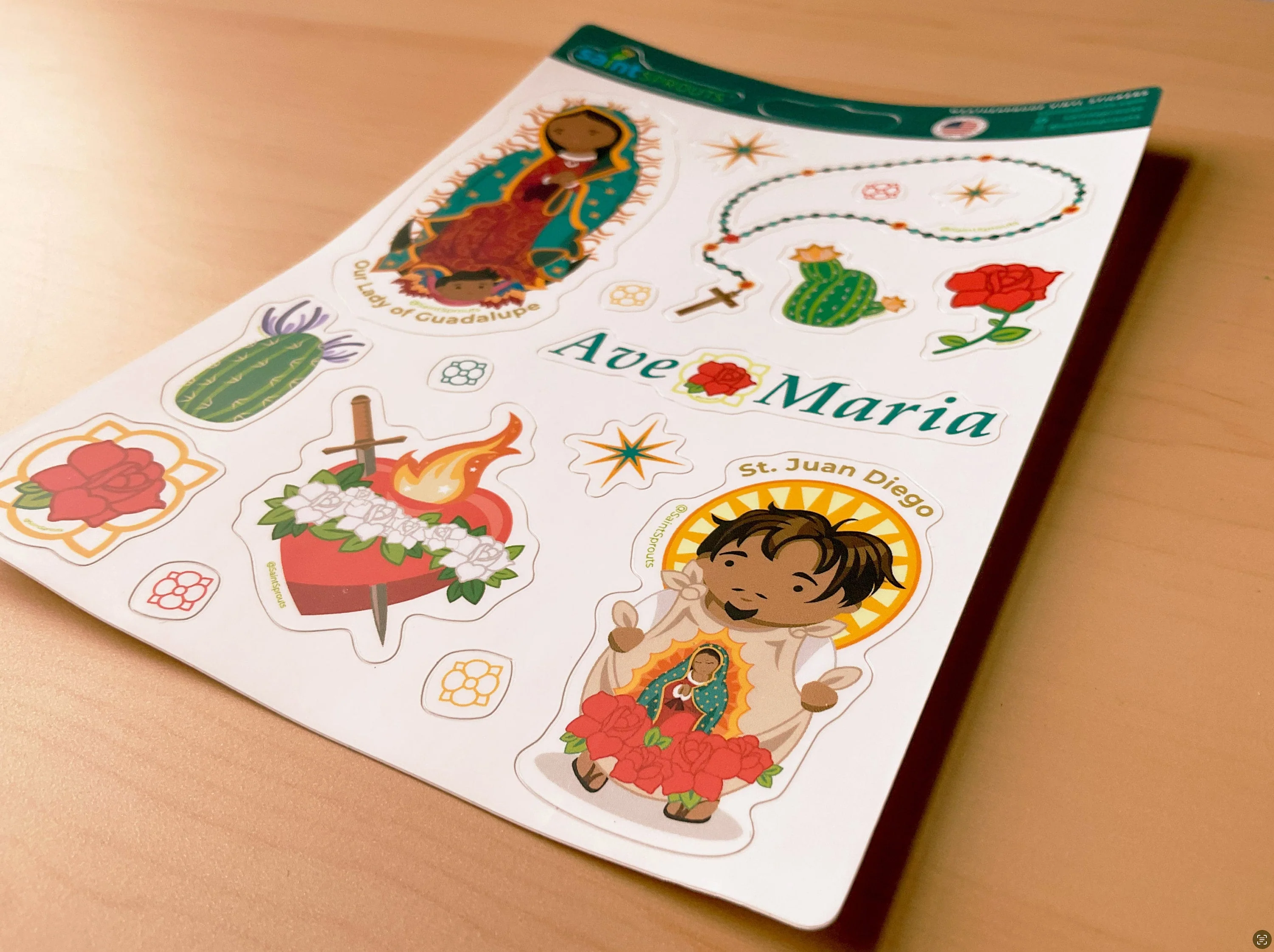 Our Lady of Guadalupe Sticker Sheet / Nuestra Señora de Guadalupe y Juan Diego - Image 2