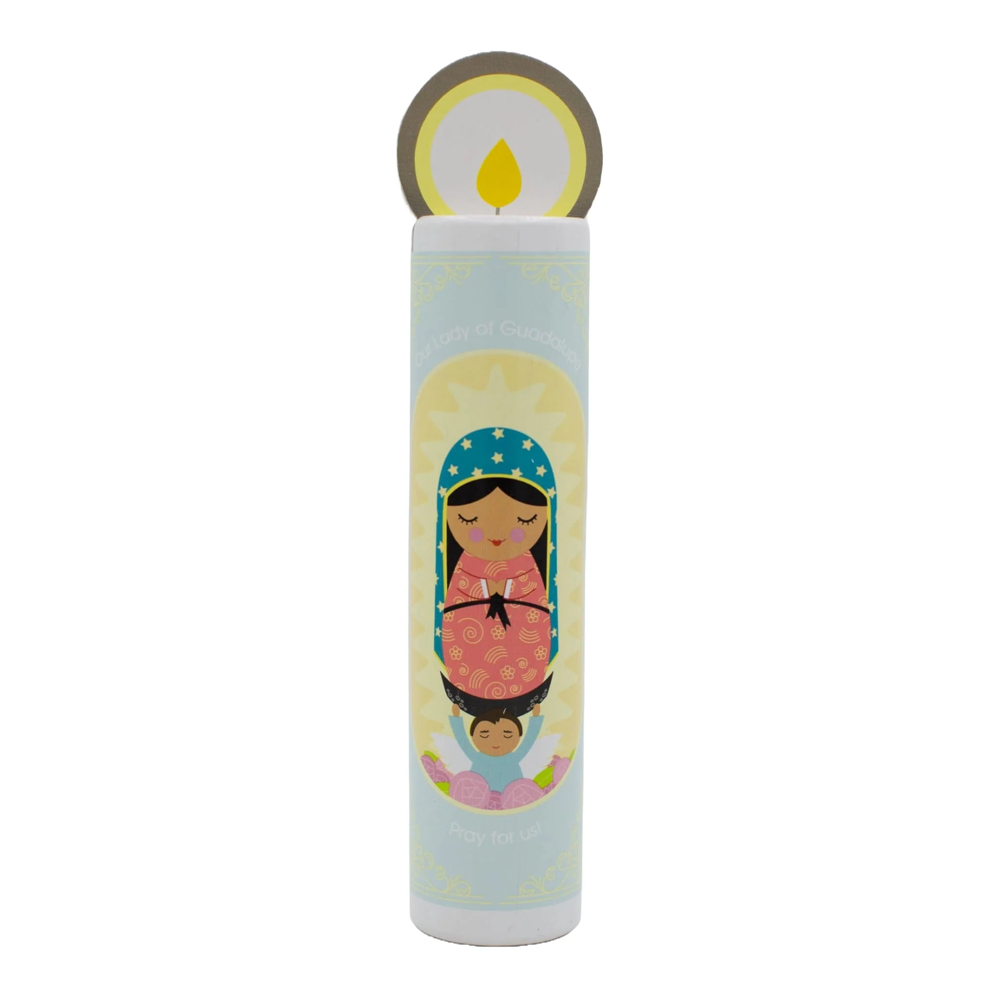 Our Lady of Guadalupe Wooden Prayer Candle