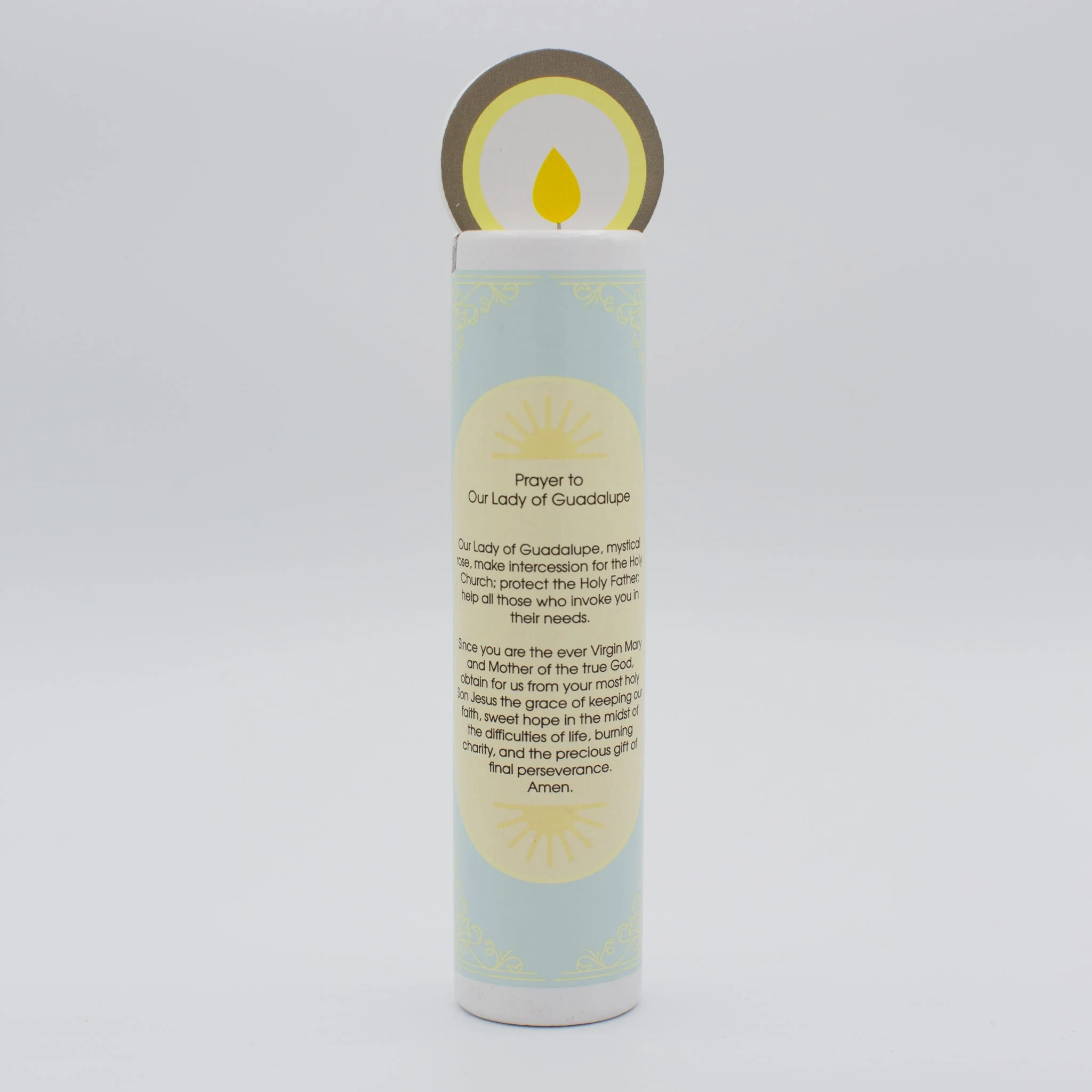 Our Lady of Guadalupe Wooden Prayer Candle - Image 2