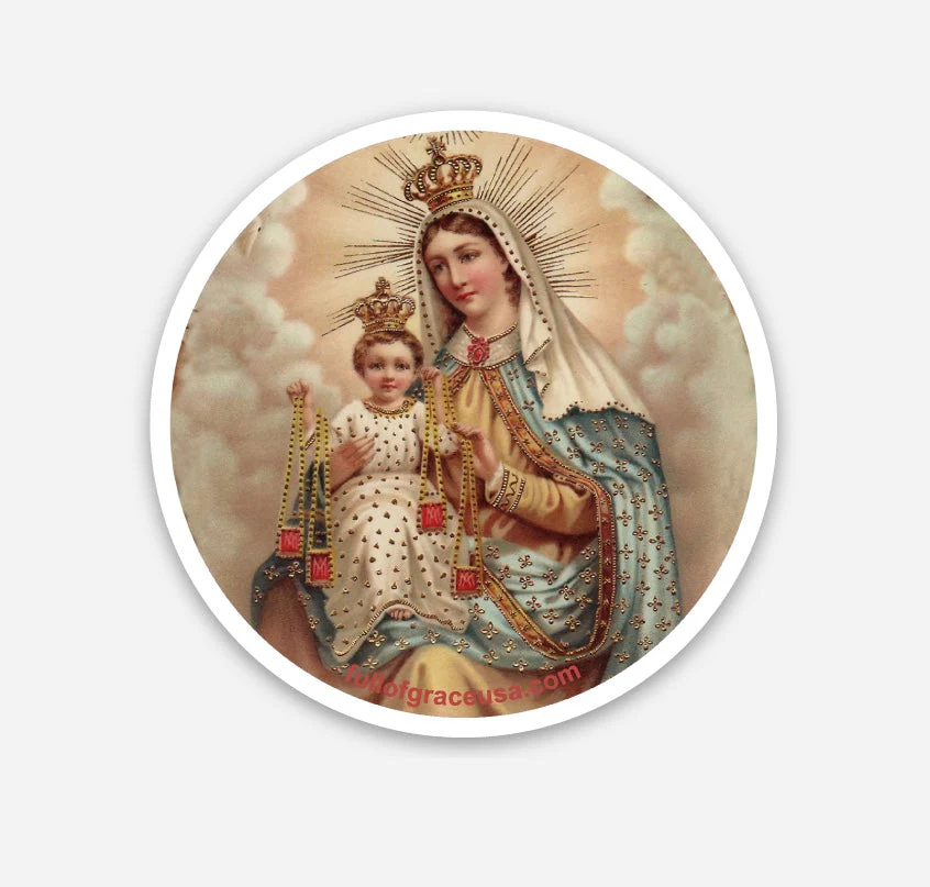 Our Lady of Mt. Carmel & Jesus Sticker Decal - Image 2