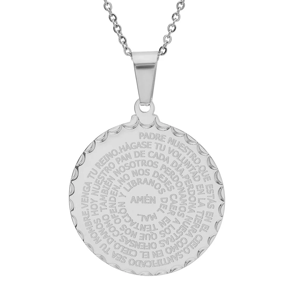 Padre Nuestro Prayer Medallion Necklace - Image 2