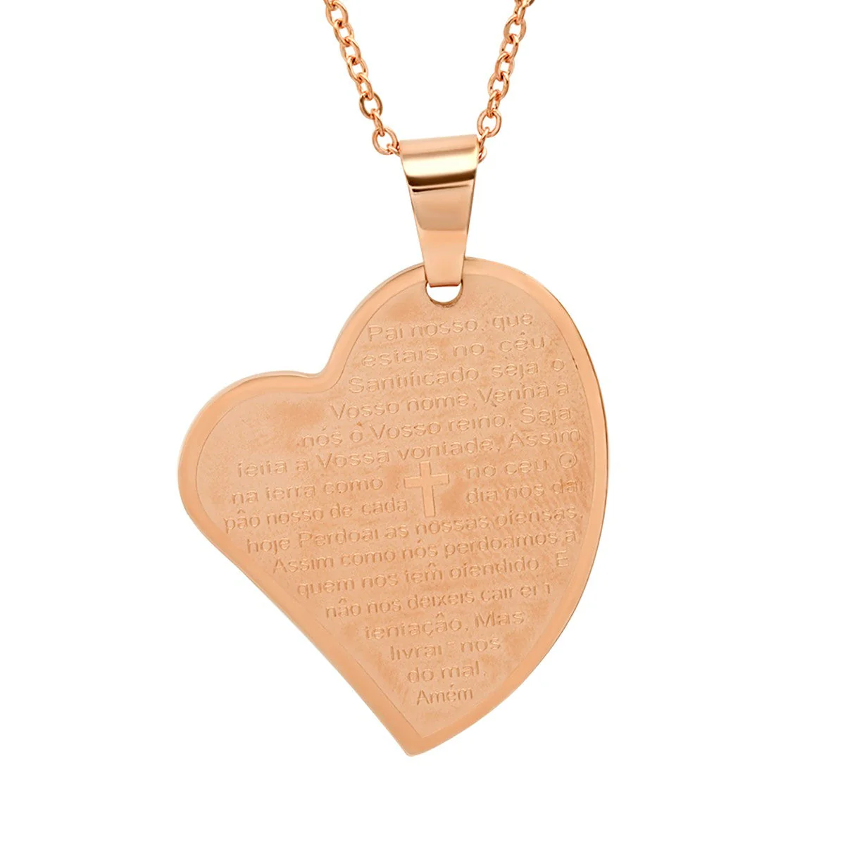 Pai Nosso Prayer Heart Pendant - Image 2