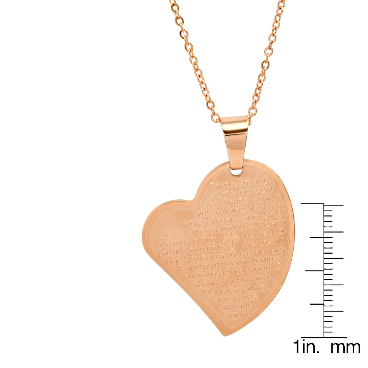 Pai Nosso Prayer Heart Pendant - Image 3