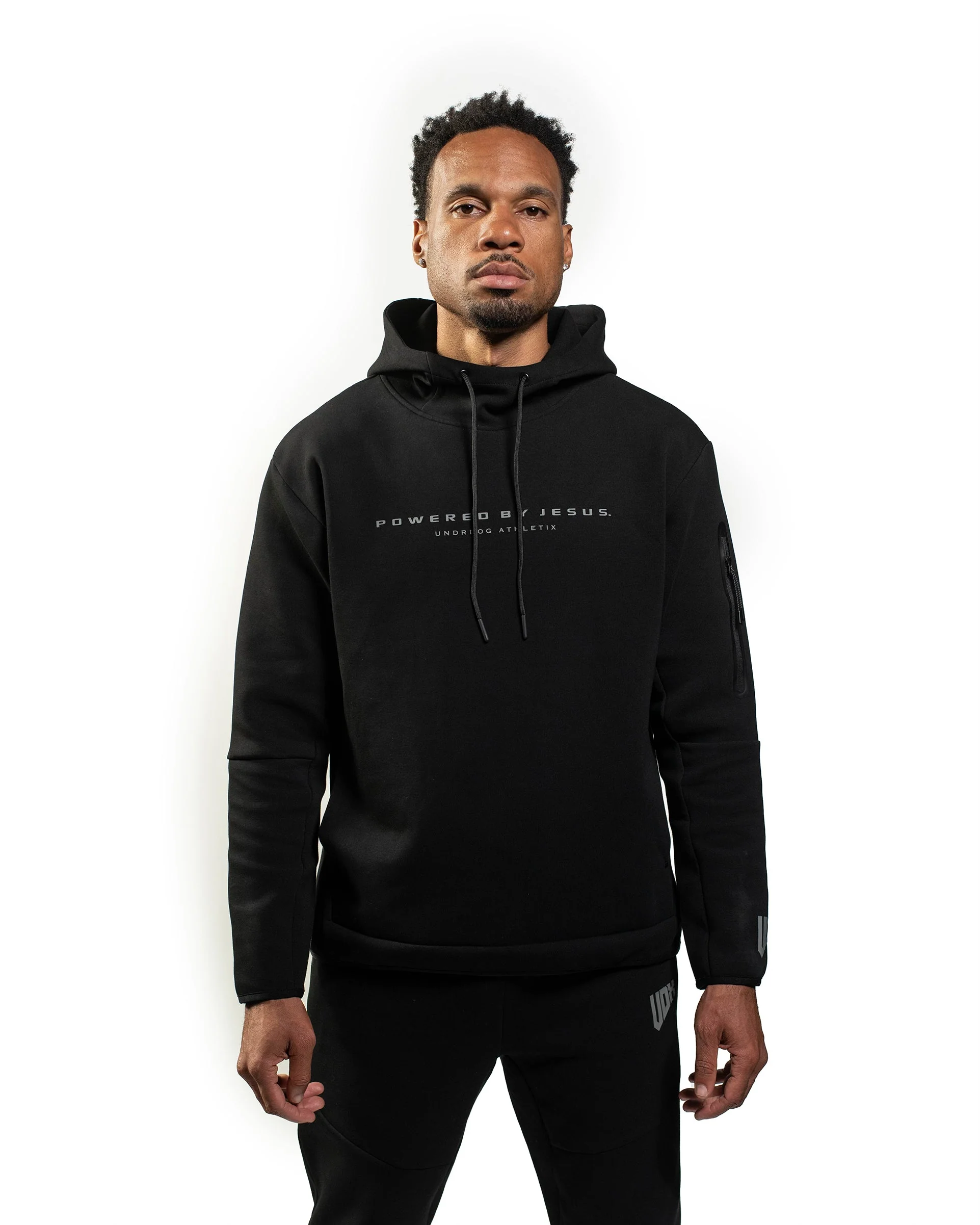 "PBJ" TECHWEAR HOODIE MATTE BLACK - Image 2