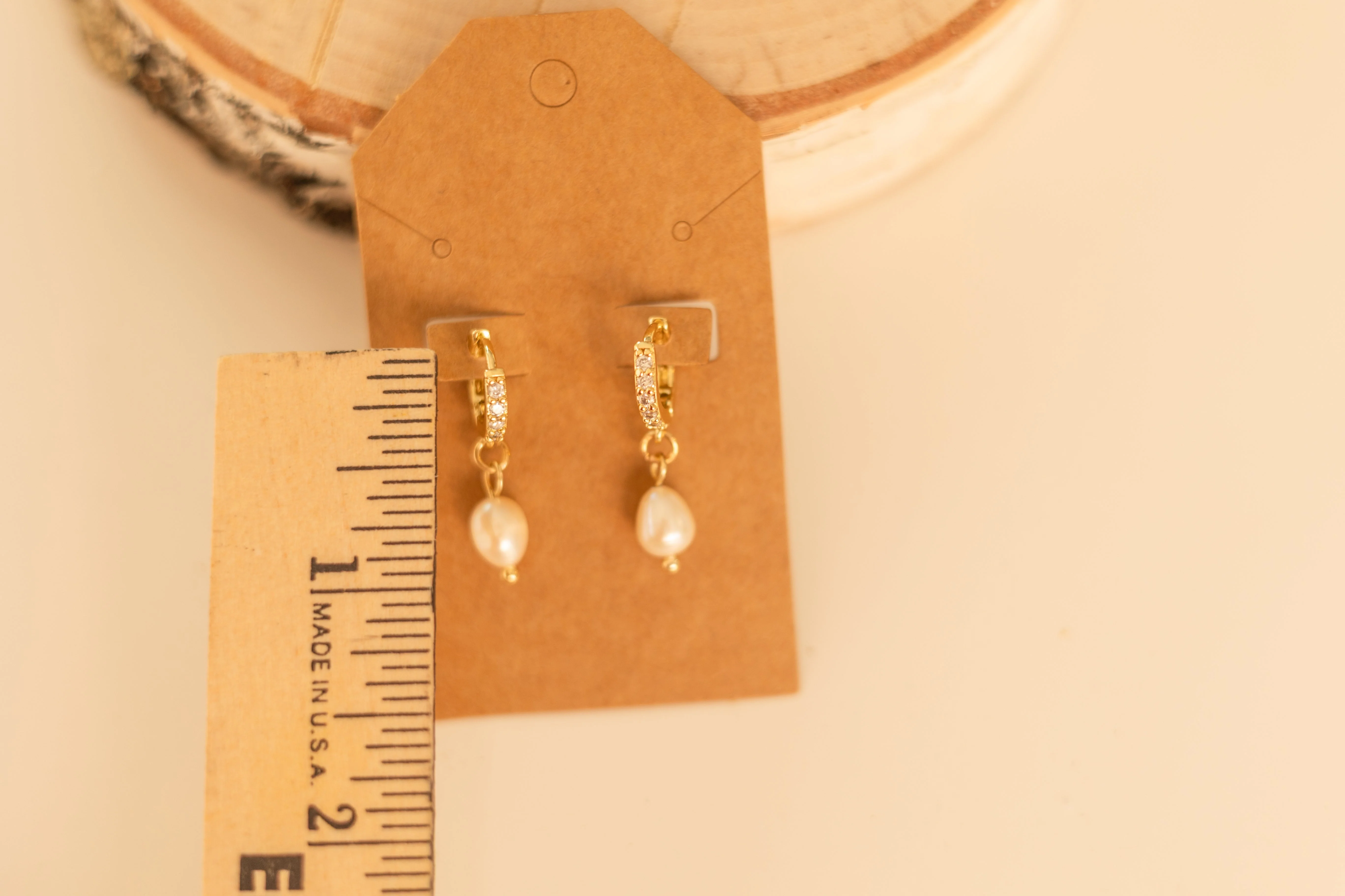 Pearl of Great Value Huggie Hoops - Gold - Image 2