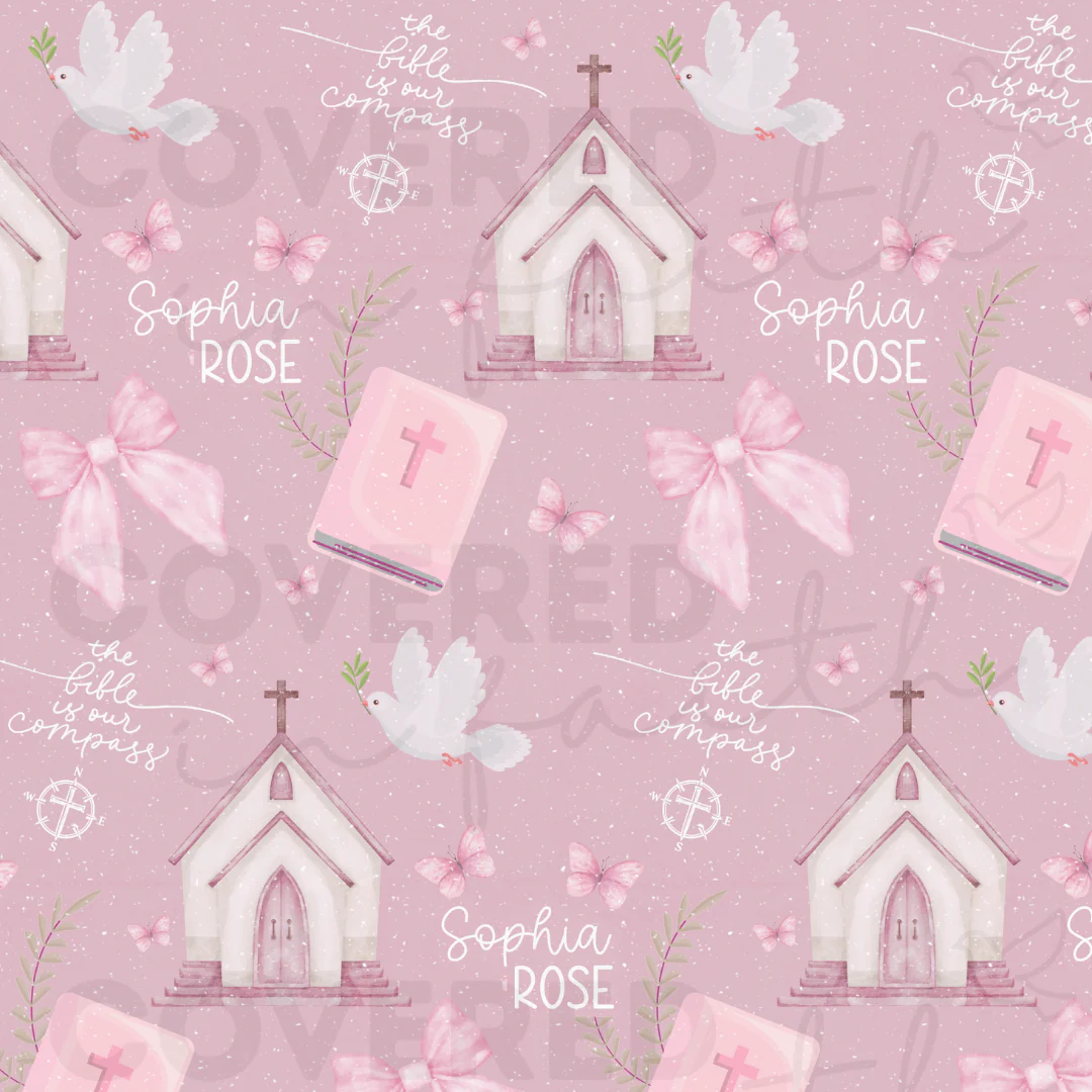 Personalized Bible is Our Compass Baby Swaddle Blanket - Image 2