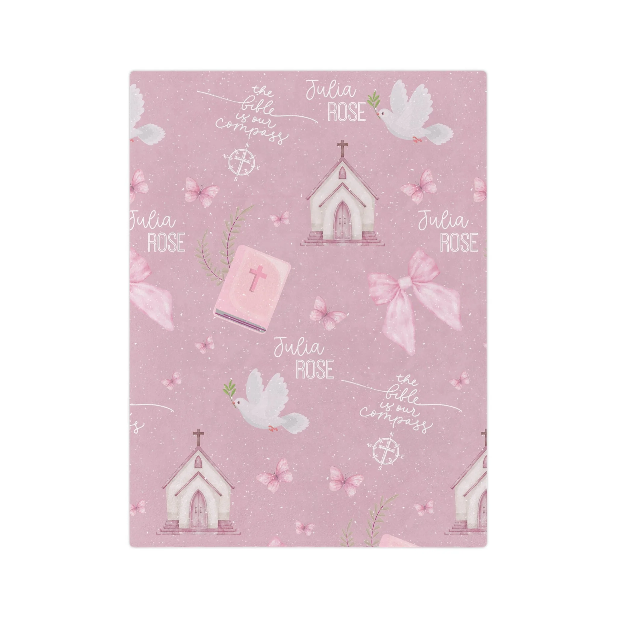 Personalized Bible is Our Compass Minky Blanket - Image 10