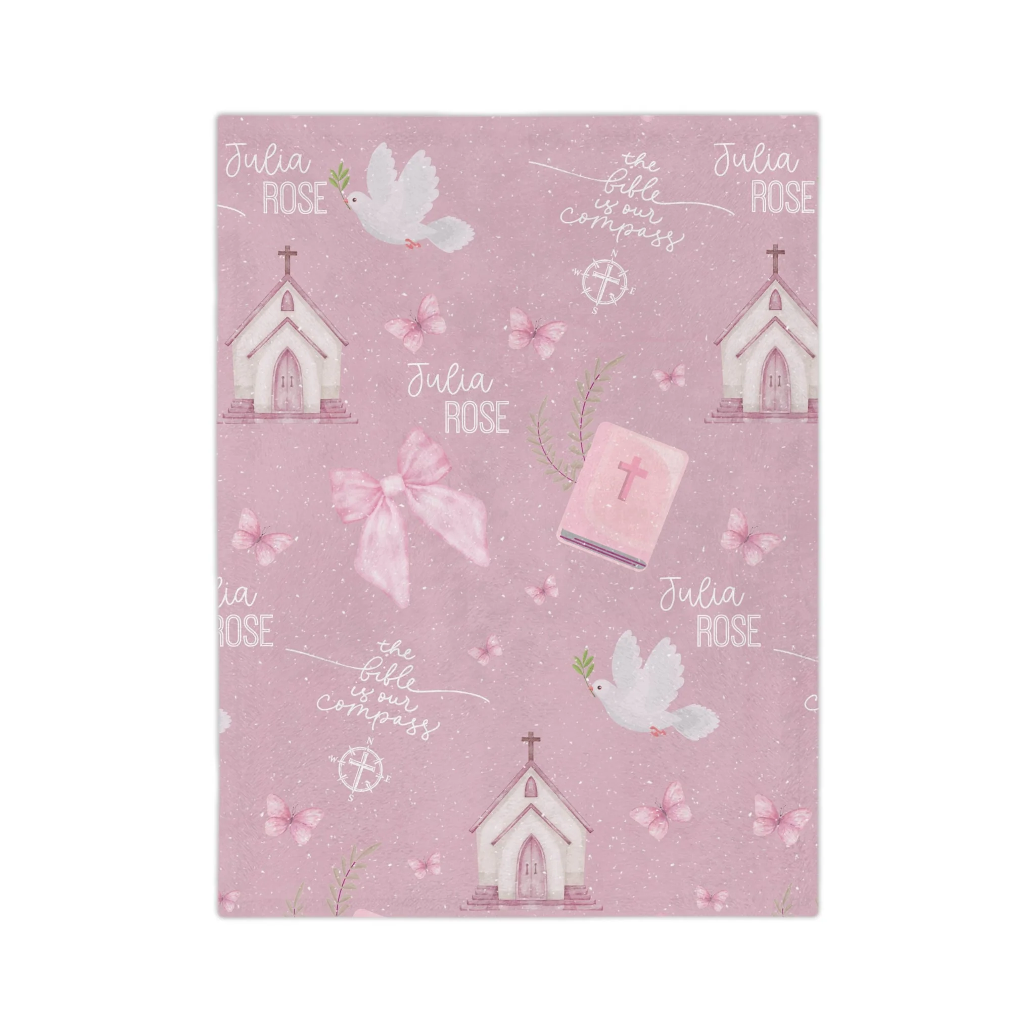 Personalized Bible is Our Compass Minky Blanket - Image 8