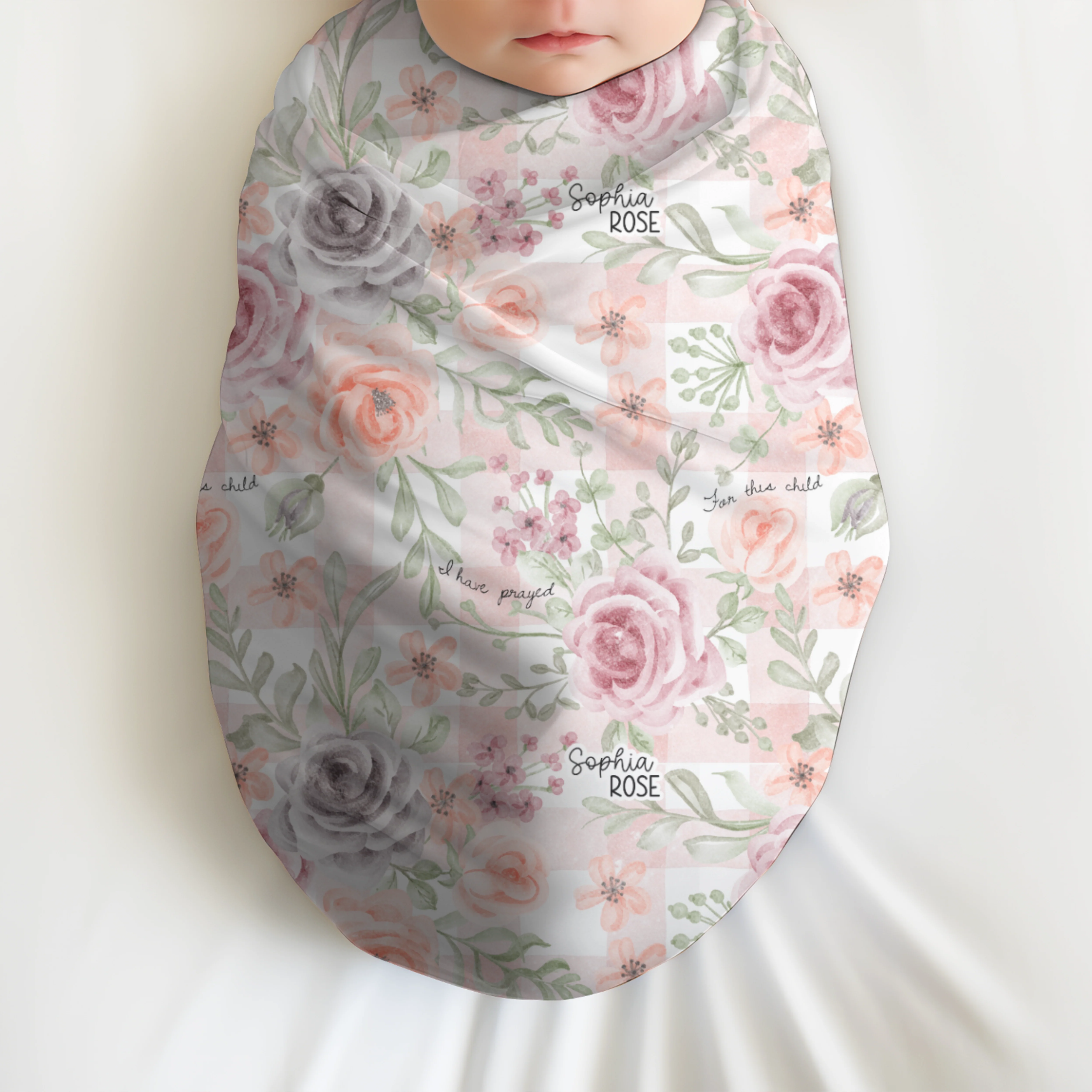 Personalized For This Child I Have Prayed Baby Swaddle Blanket - Image 11